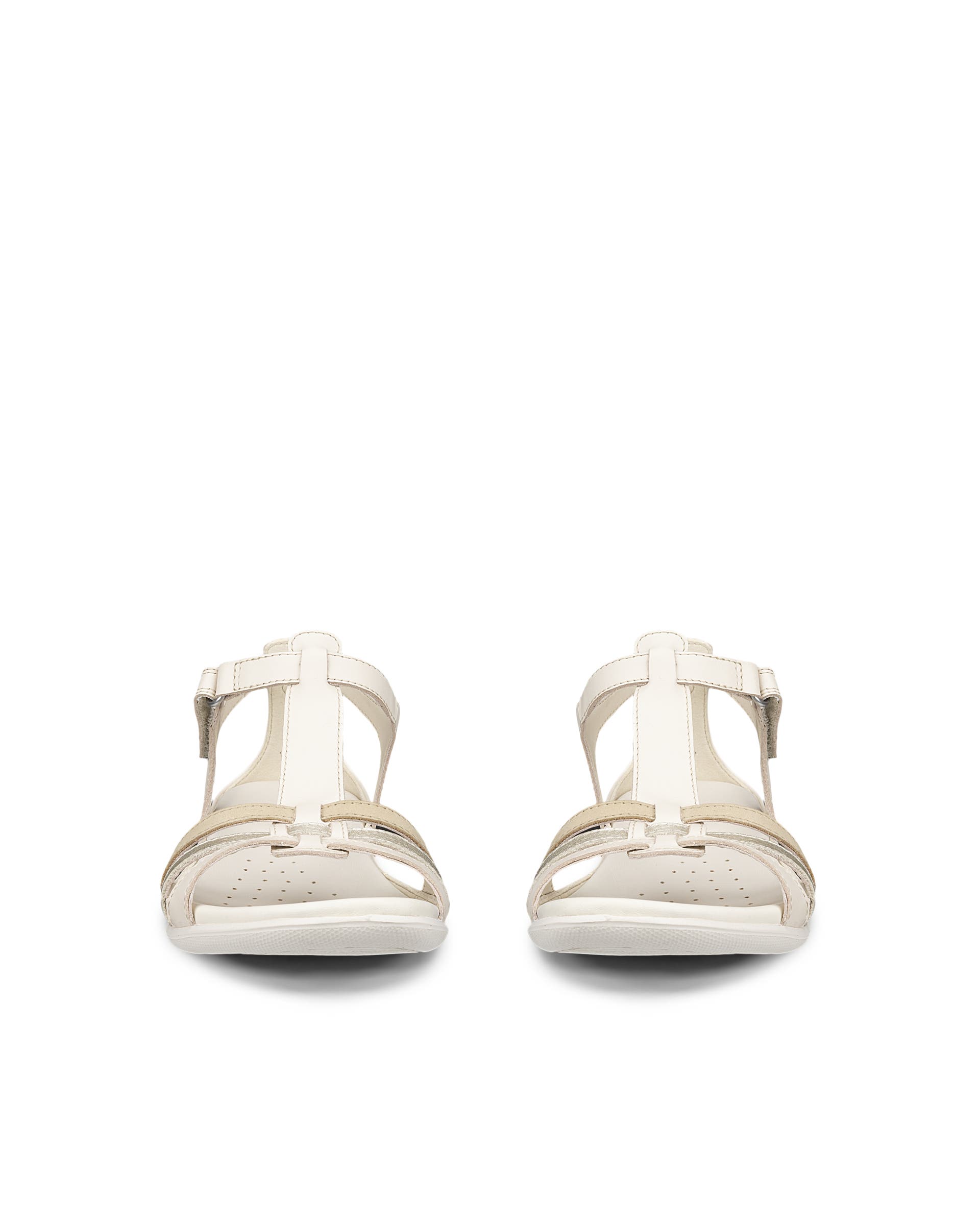 ECCO® Flash Dames leren sandaal met bandje - Beige - Front pair