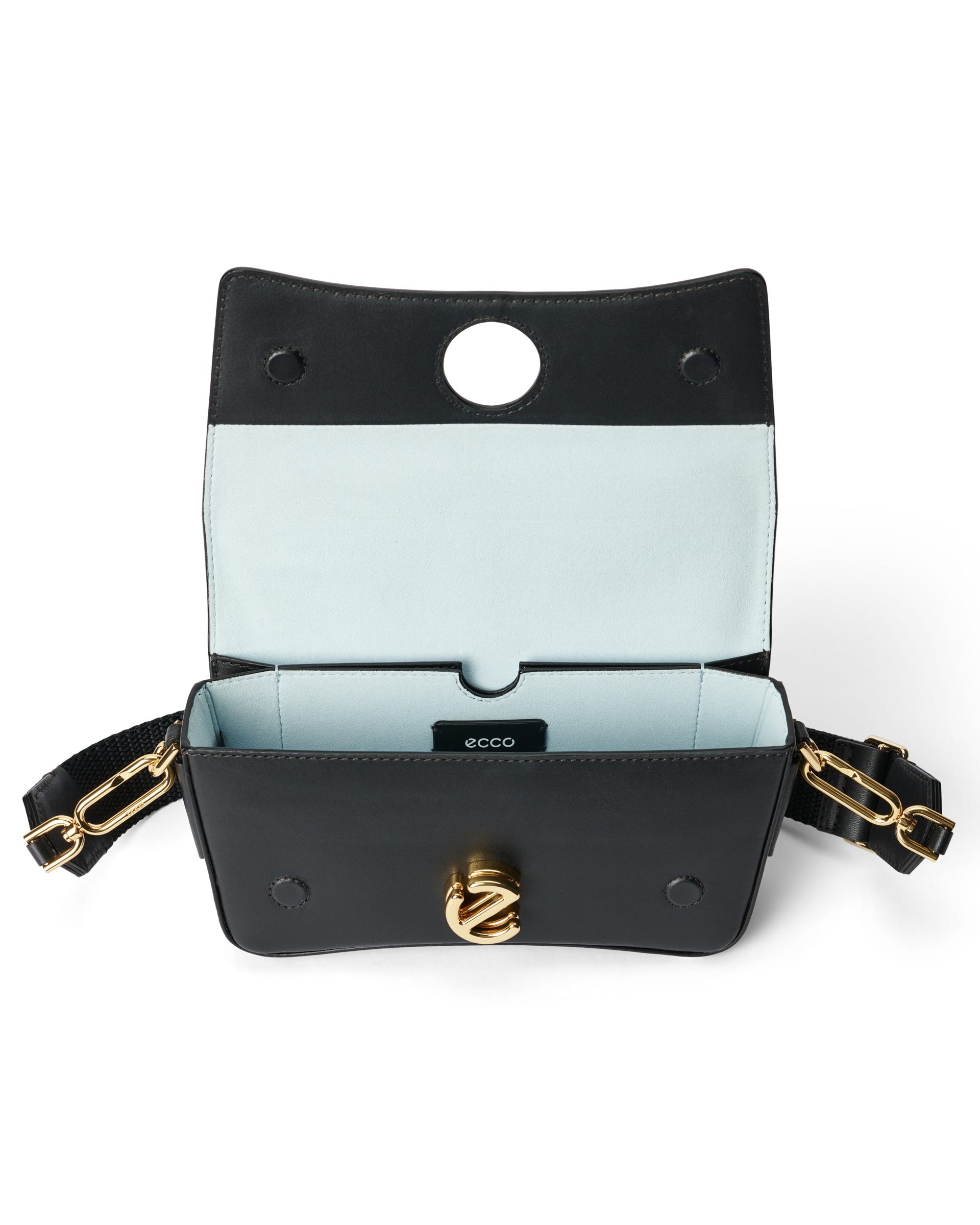 ECCO® Pinch 가죽 크로스바디 백 - 블랙 - Inside