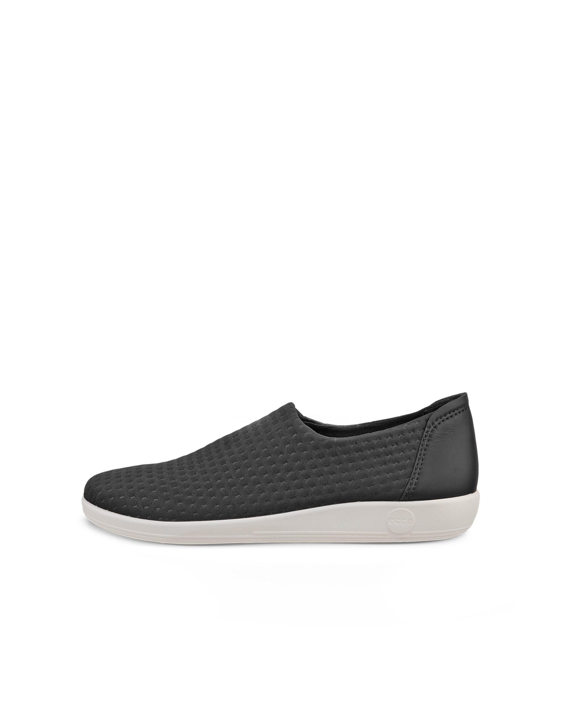 Zapatillas de tela sin cordones ECCO® Soft 2.0 para mujer - Negro - Outside