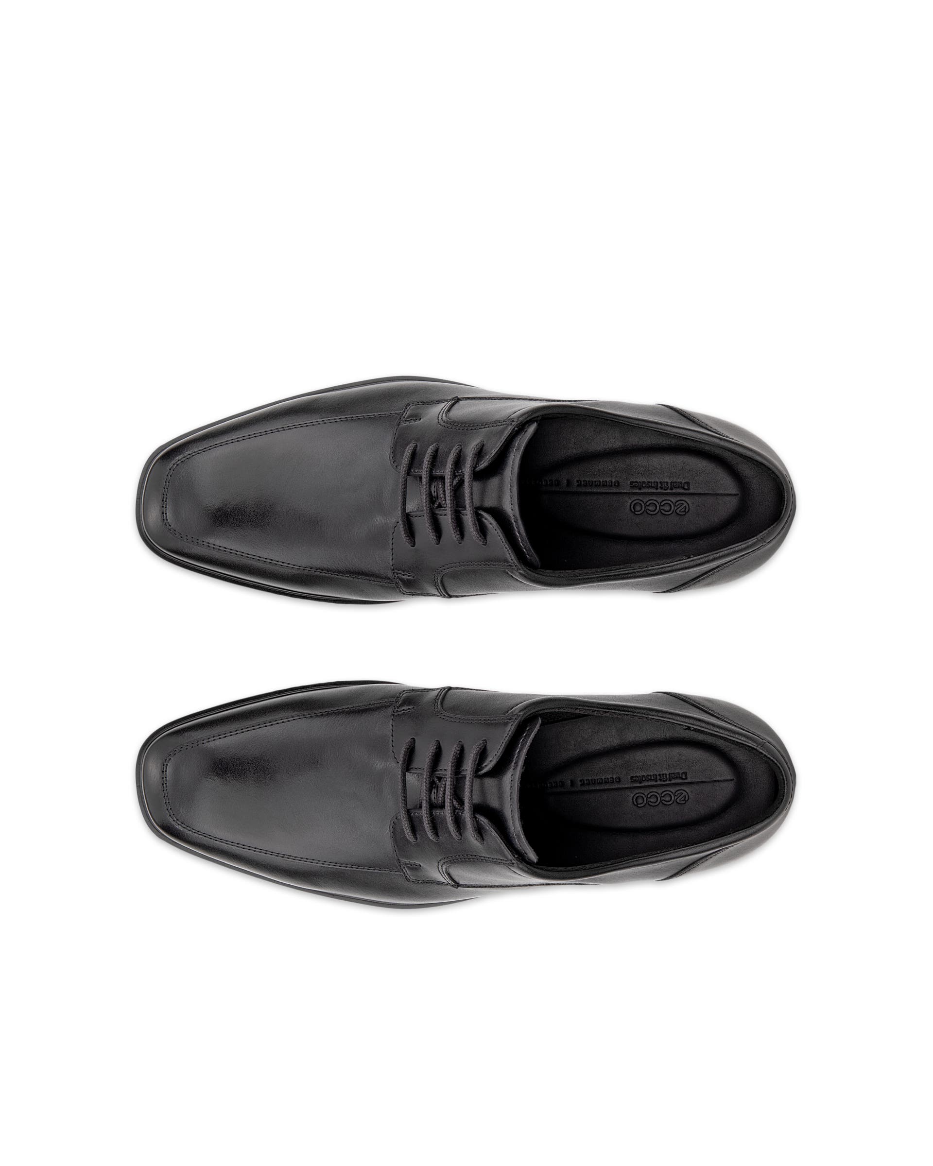 Men's ECCO® Metropole Milan Leather Derby Shoe - Black - Top left pair