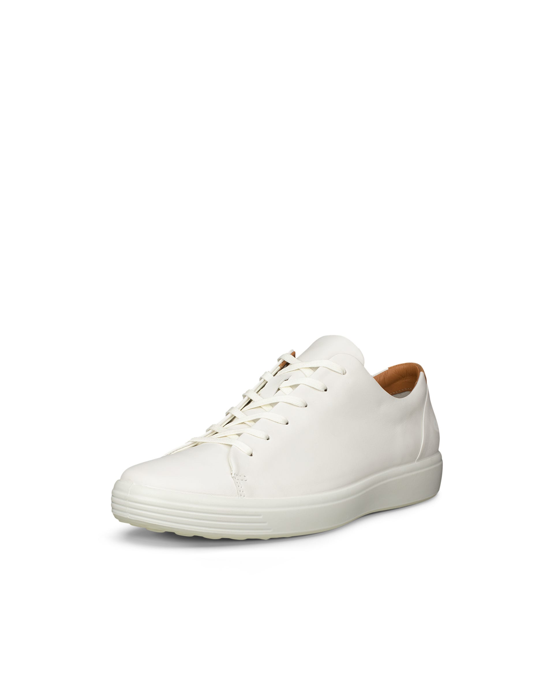 Men's ECCO® Soft 7 Leather Lace-Up Shoe - White - Outside