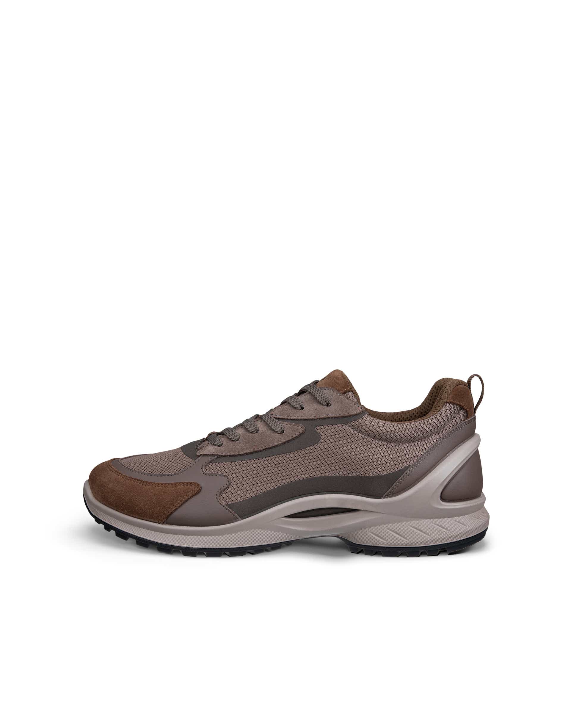 Men's ECCO® BIOM ENERGI Leather & Textile Trainer - Brown - Outside