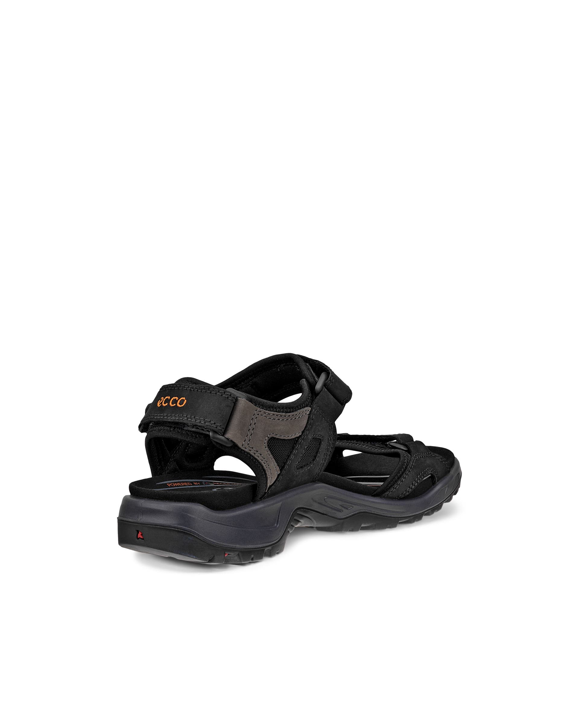 Men's ECCO® Offroad Nubuck Outdoor Sandal - Black - Back