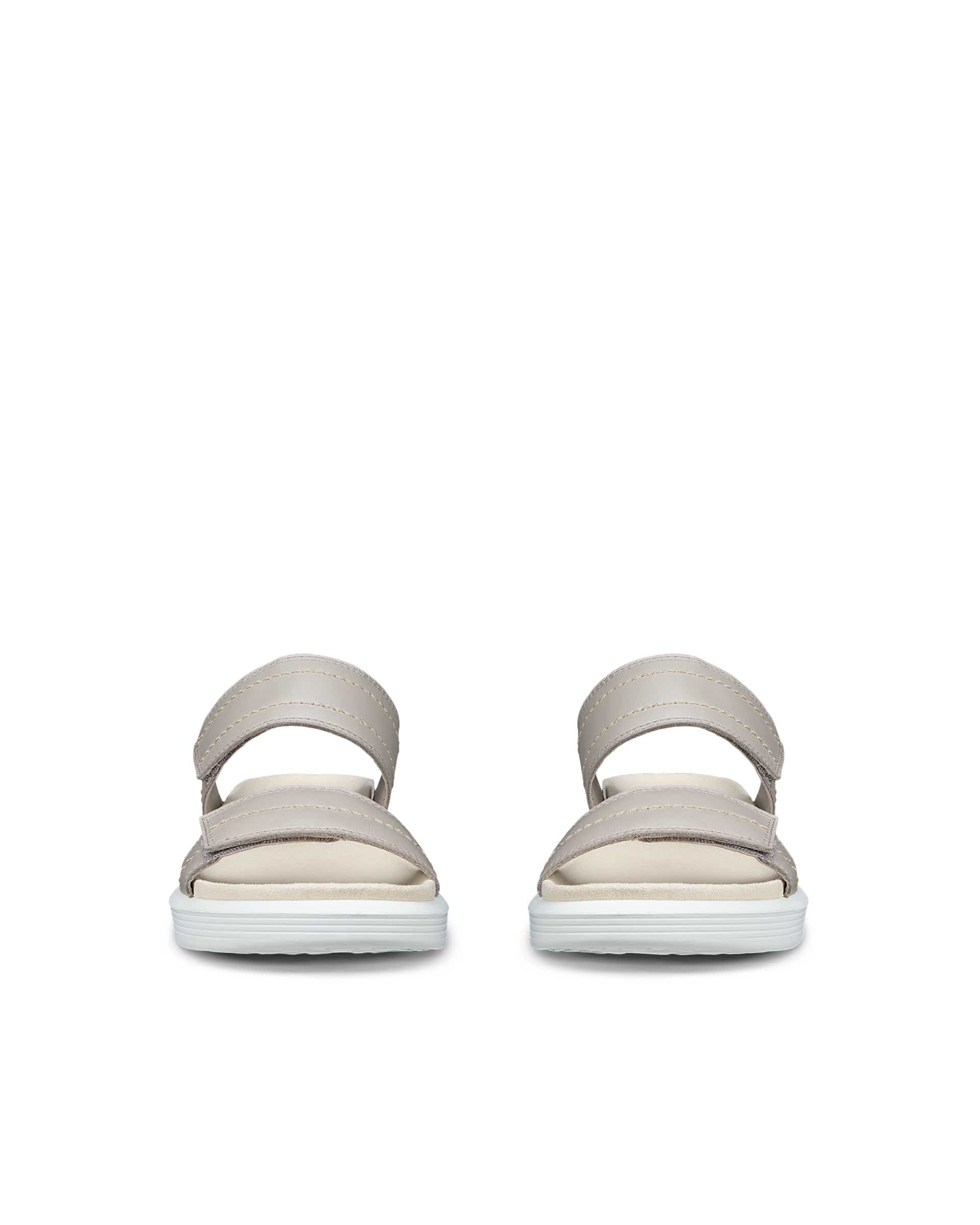 Damskie skórzane klapki ECCO® SOFT SANDAL - Beżowy - Front pair