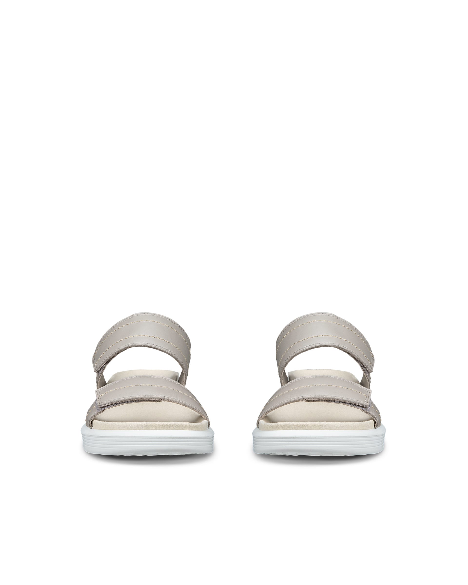 Damskie skórzane klapki ECCO® SOFT SANDAL - Beżowy - Front pair