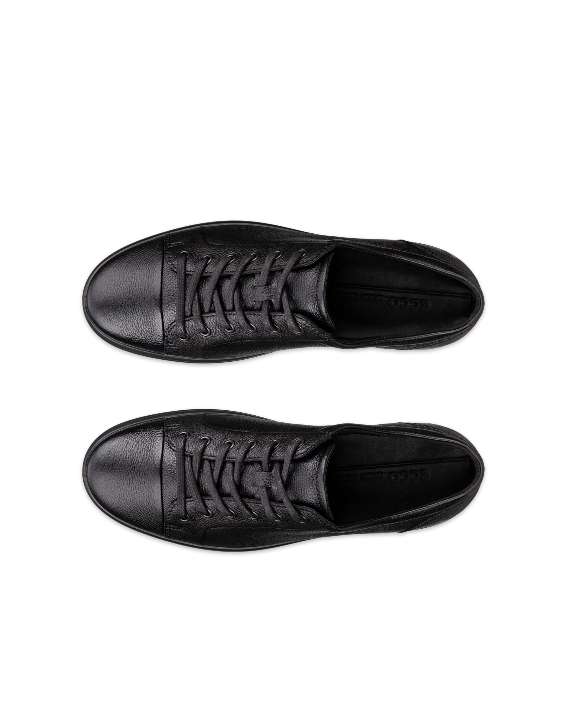 Men's ECCO® SOFT 7 Leather Sneaker - Black - Top left pair
