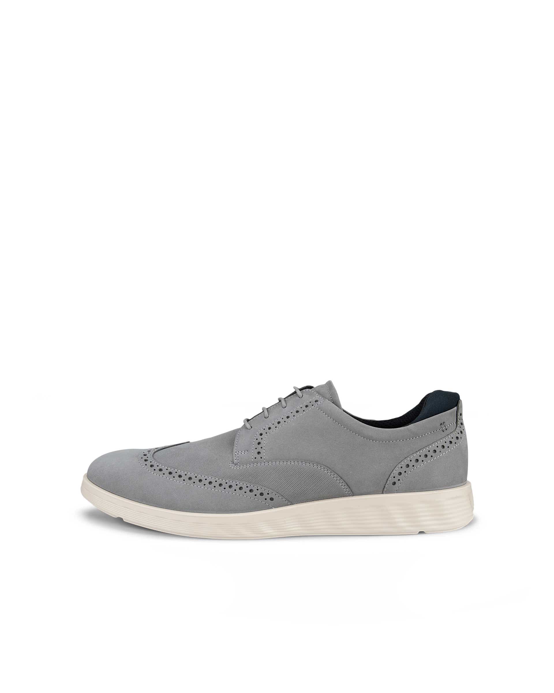 Men's ECCO® S Lite Hybrid Nubuck Brogue Shoe | Gray Men's ECCO® S Lite Hybrid Nubuck Brogue Shoe | Gray