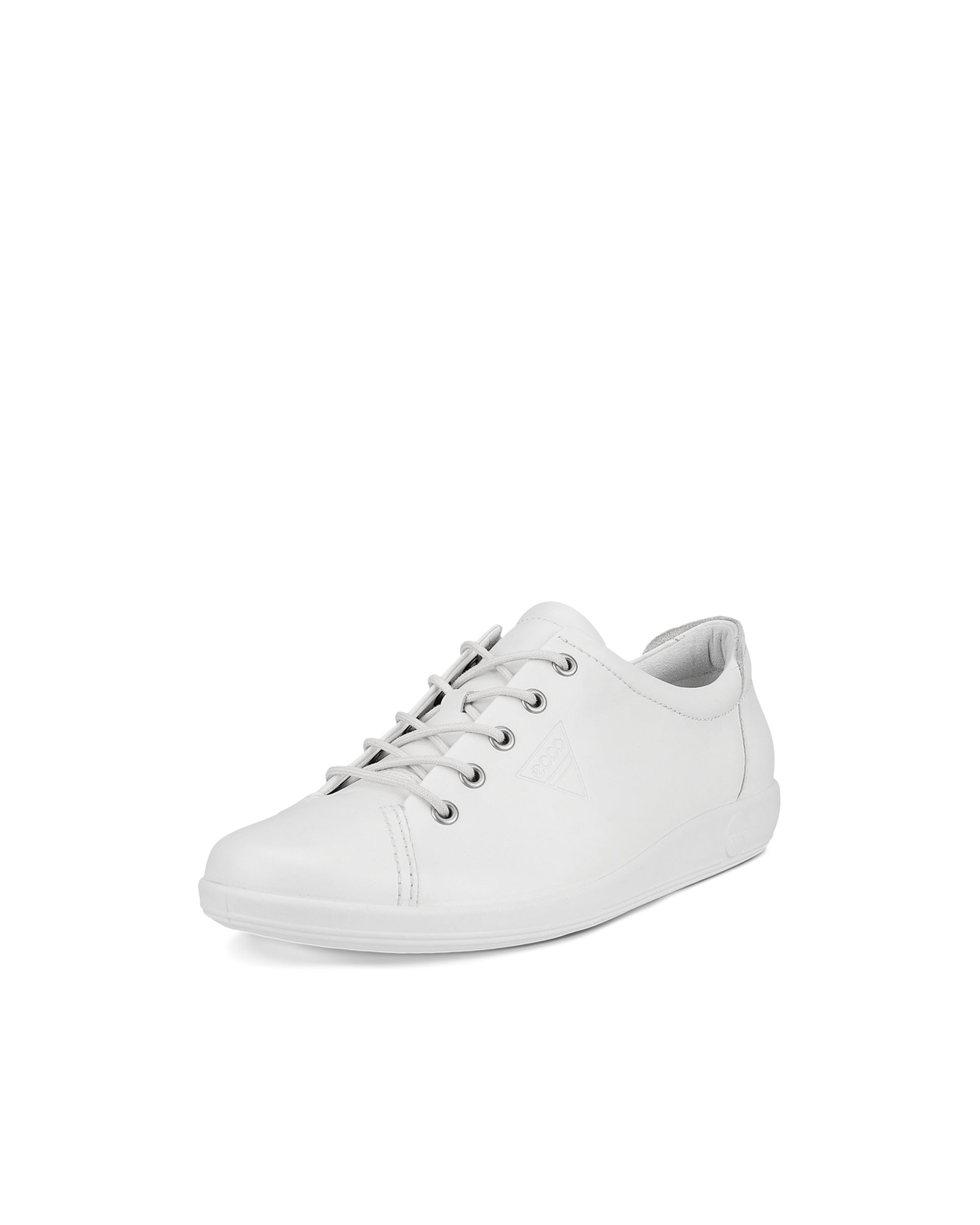 ECCO® Soft 2.0 chaussures de marche en cuir pour femme - Blanc - Main