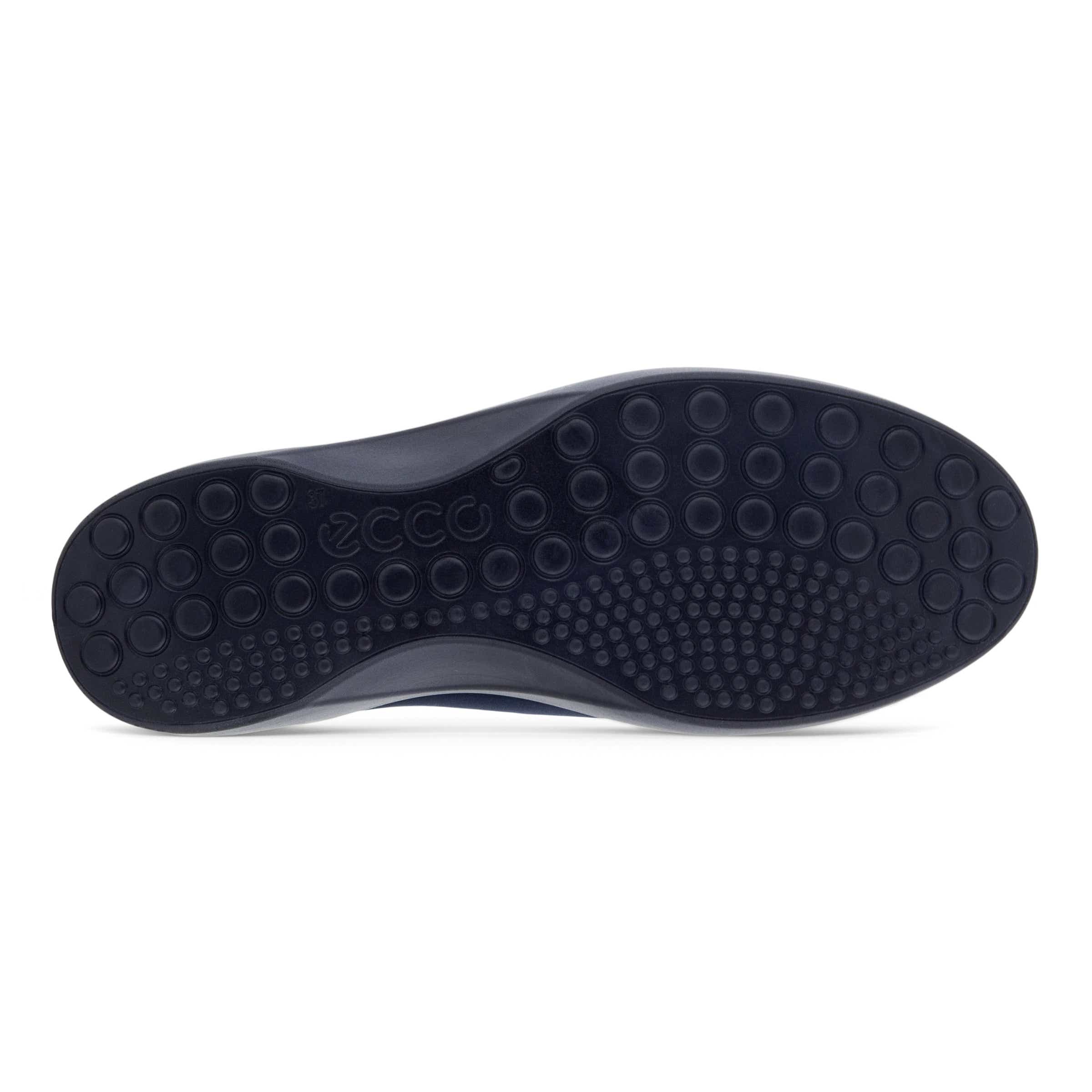 Women's ECCO® Soft 7 Wedge Textile Loafer - Blue - Sole