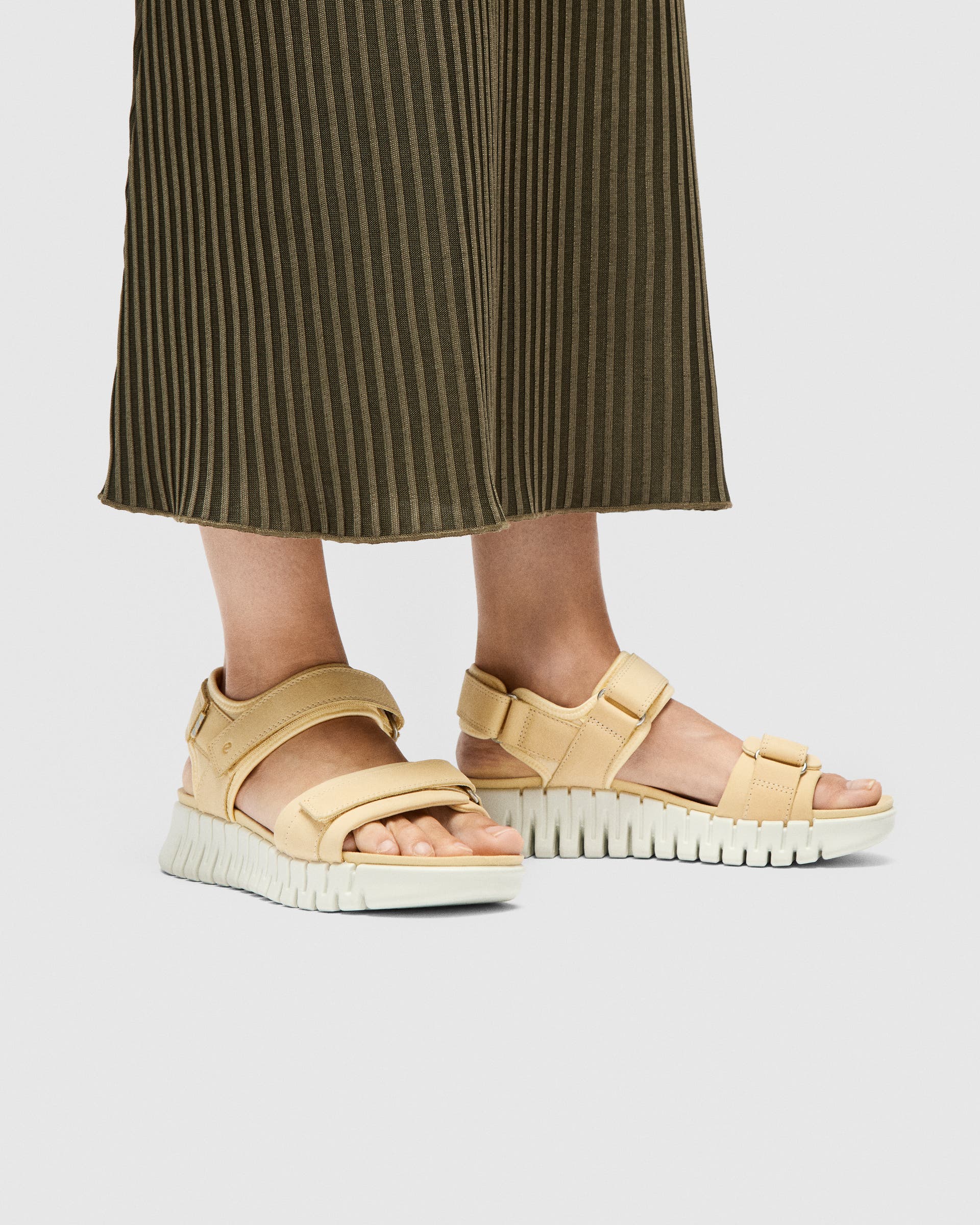 Women's ECCO® Gruuv Sol Nubuck Sandal - Yellow - Lifestyle image-1