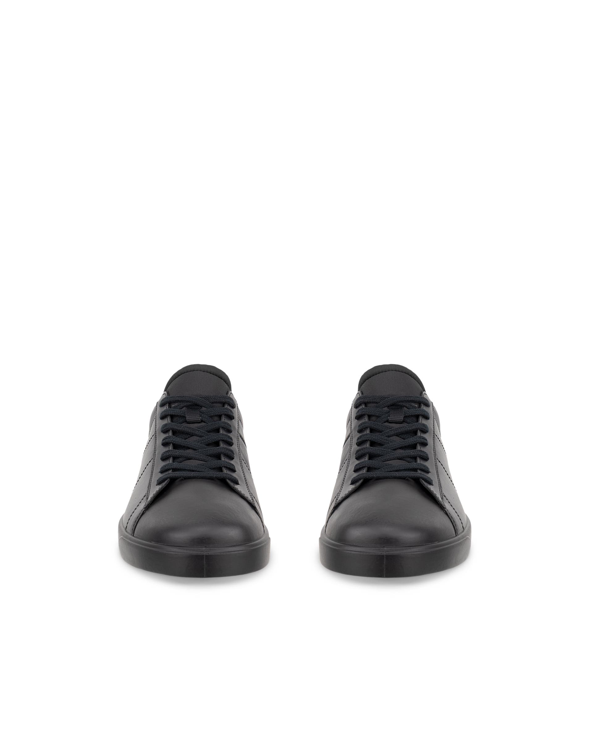 Men's ECCO® Street Lite Leather Trainer - Black - Front pair