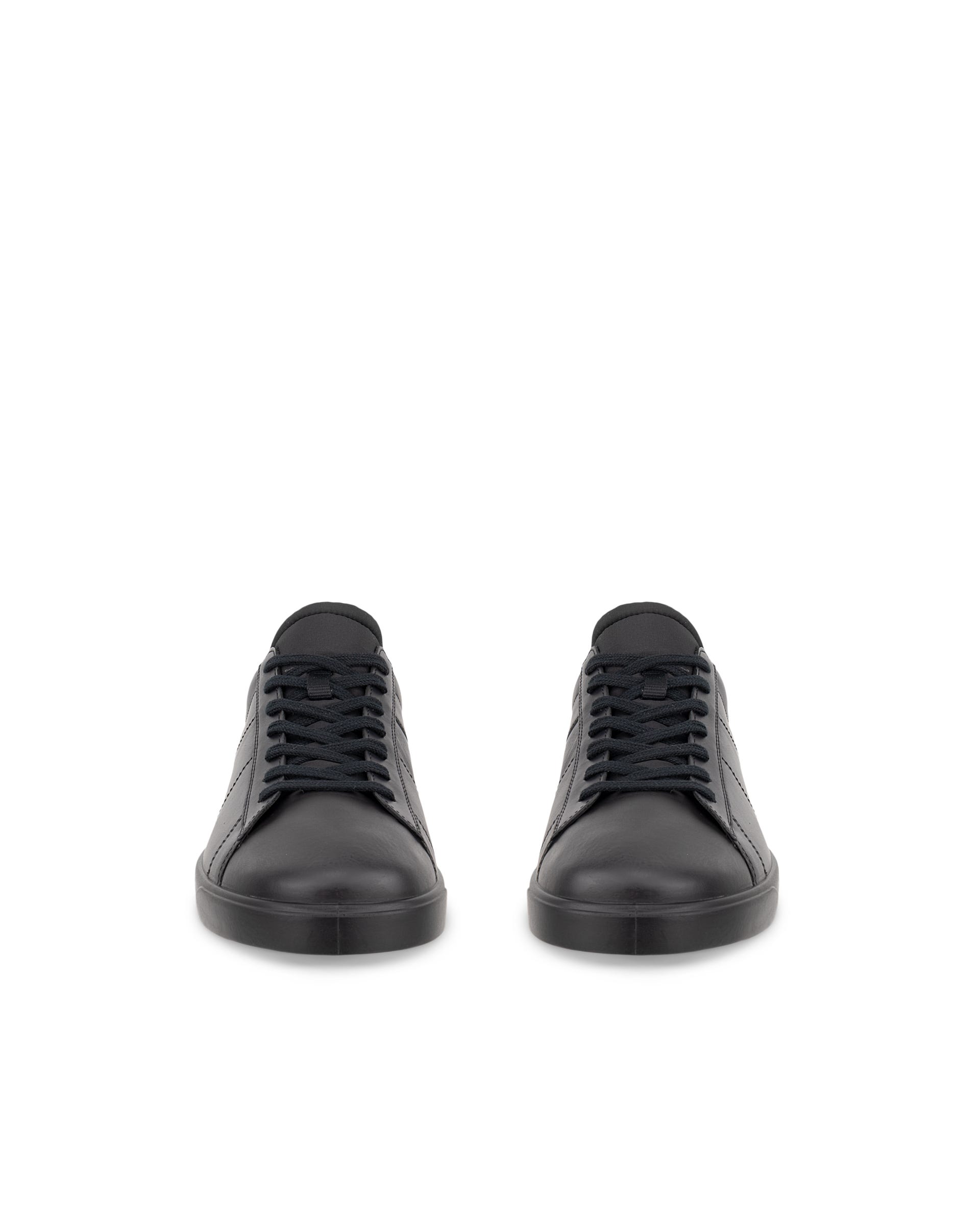 Men's ECCO® Street Lite Leather Trainer - Black - Front pair