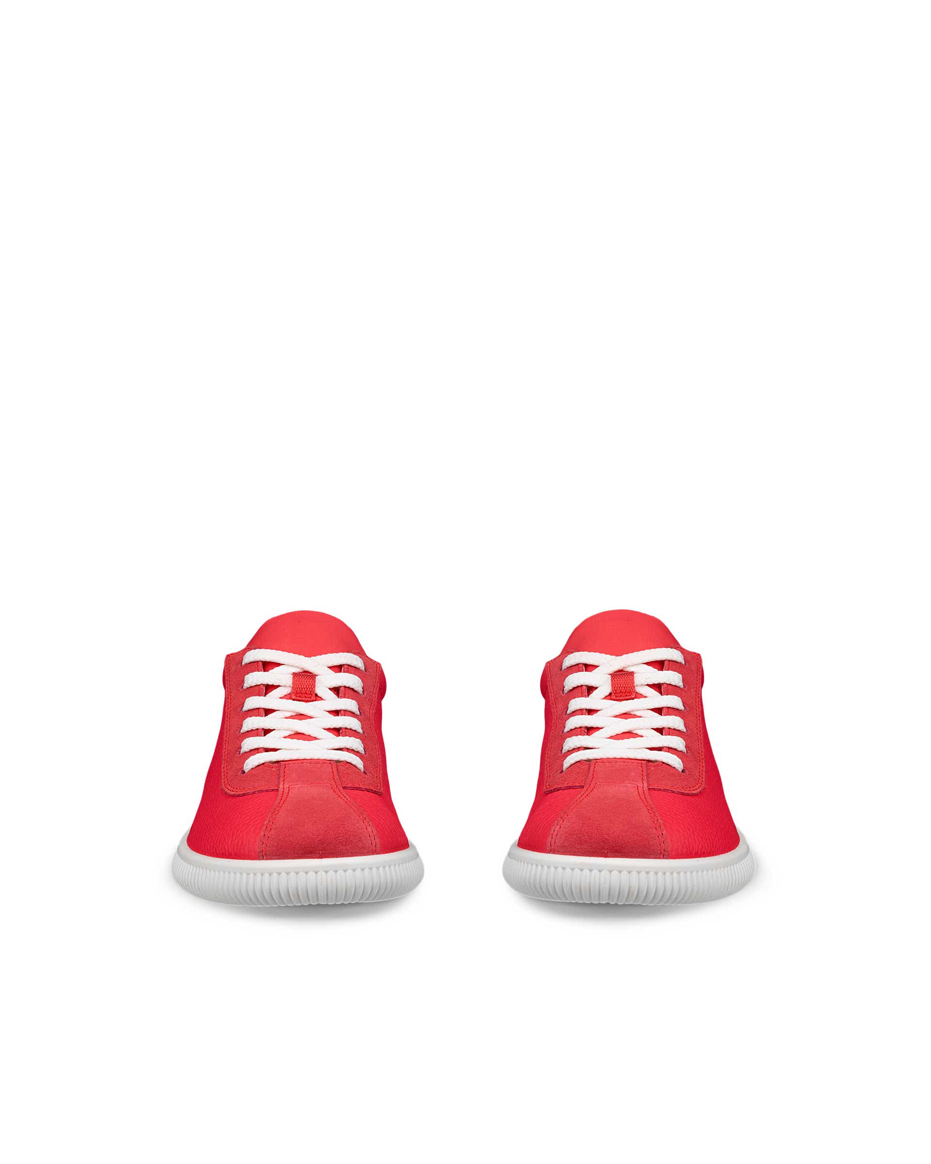 Women's ECCO® Soft Zero Leather Sneaker - Red - Front pair