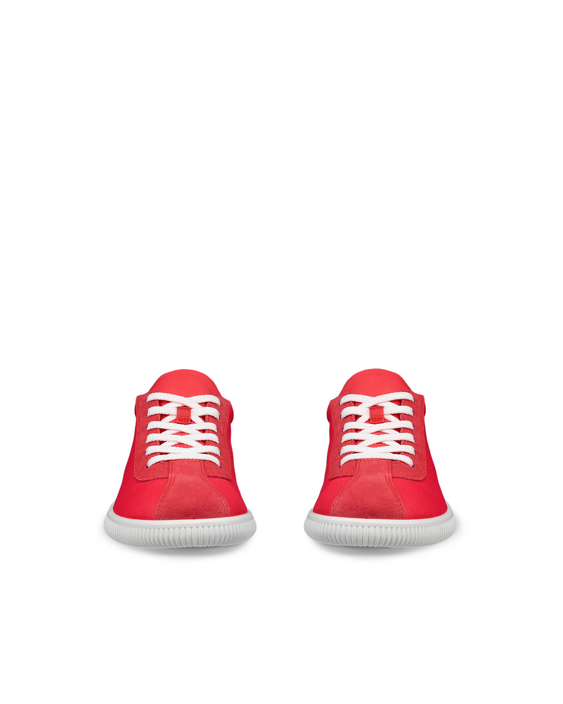 Women's ECCO® Soft Zero Leather Sneaker - Red - Front pair