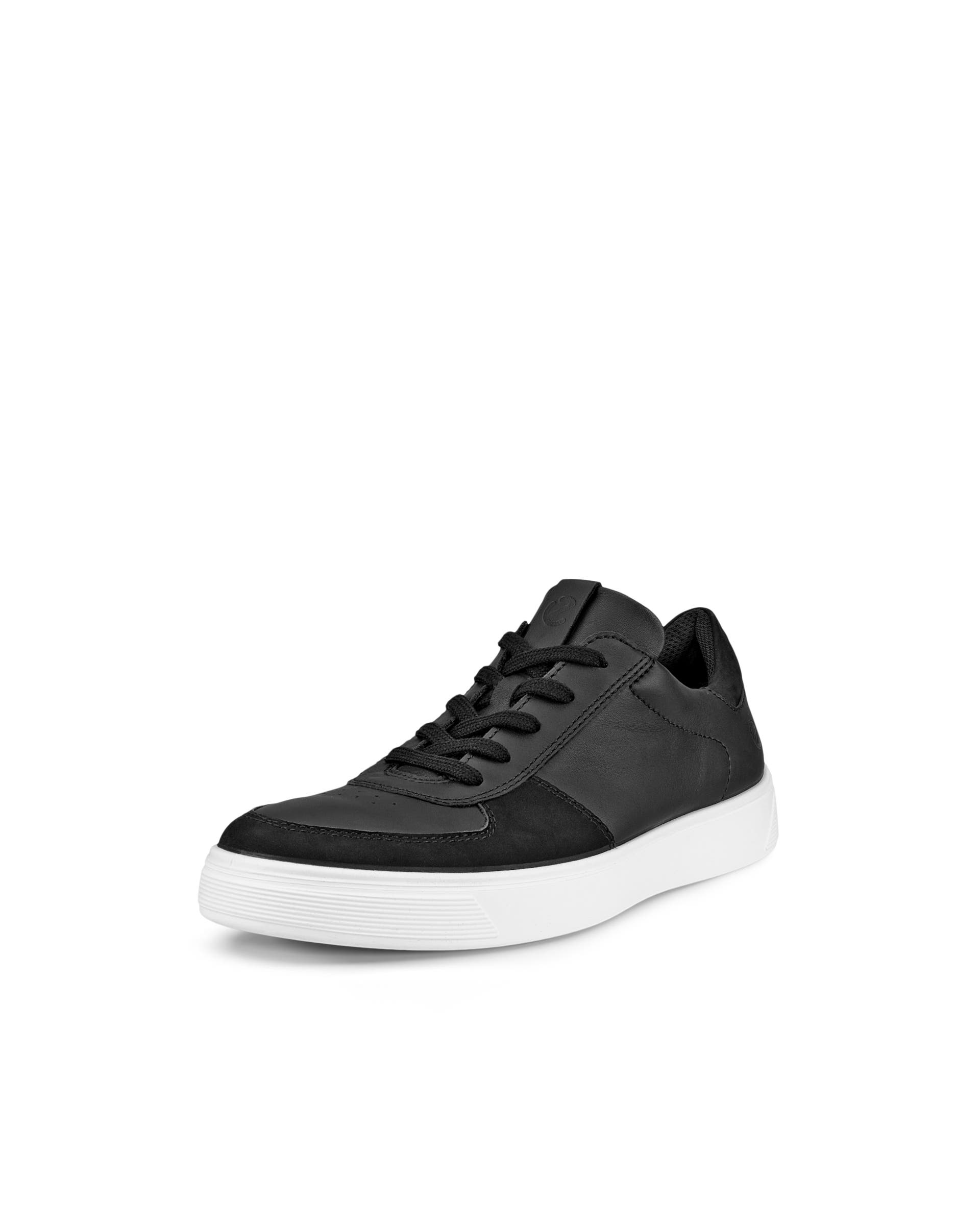 Men's ECCO® Street Tray Leather Sneaker - Black - Main