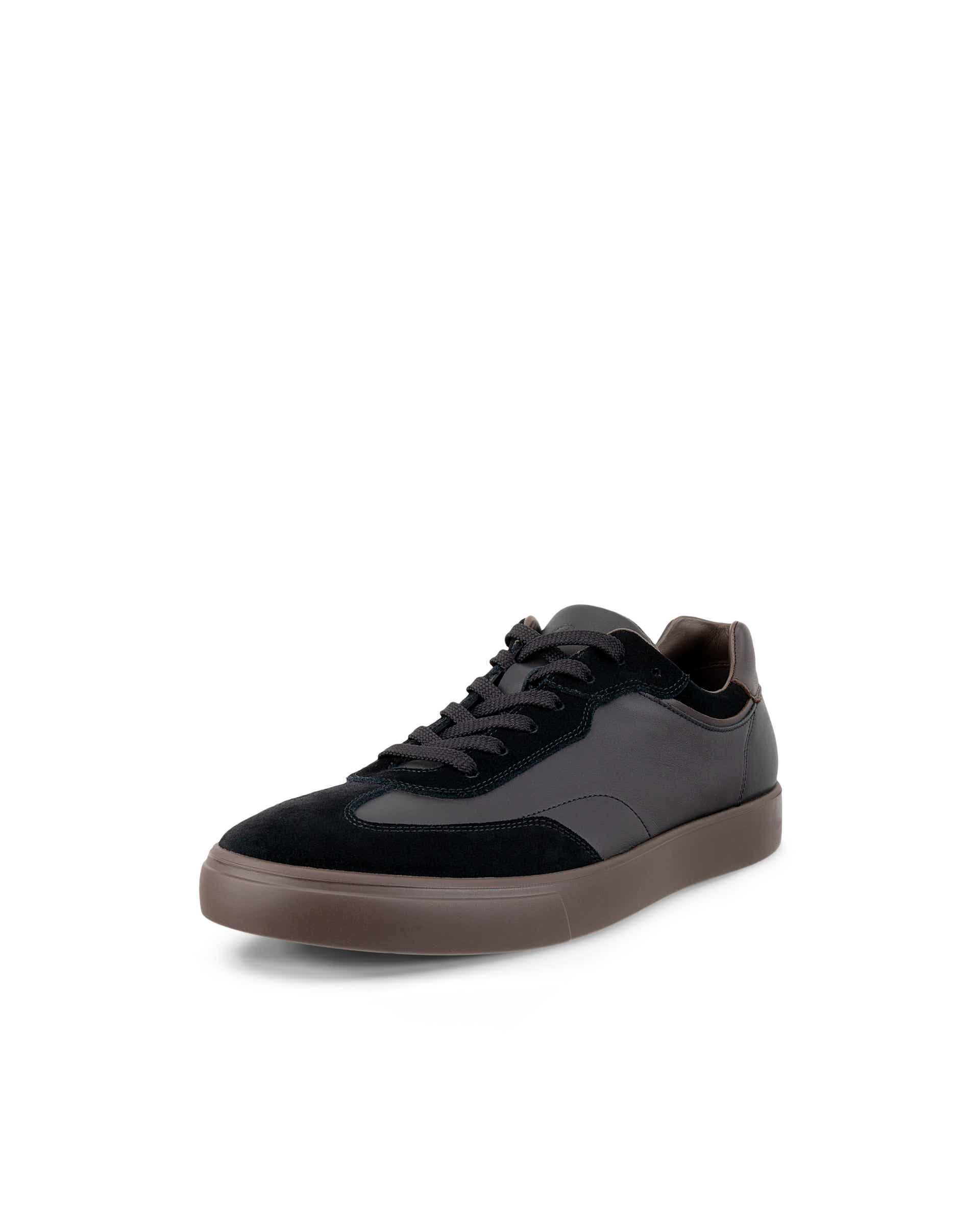 Men's ECCO® SOFT 10 Leather Trainer - Black - Main
