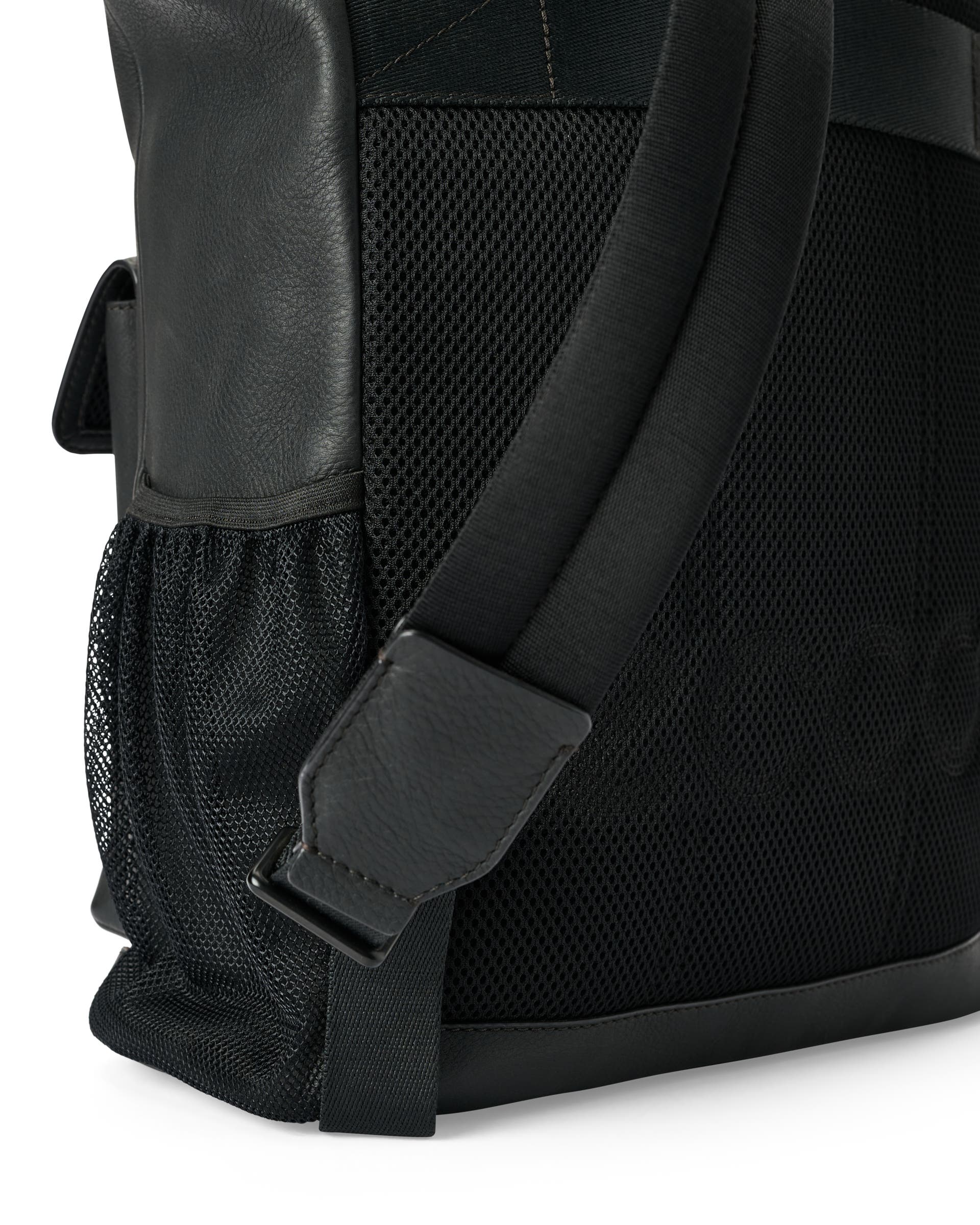 ECCO Square Pack Trapeze レザーバックパック - ブラック - Detail-2