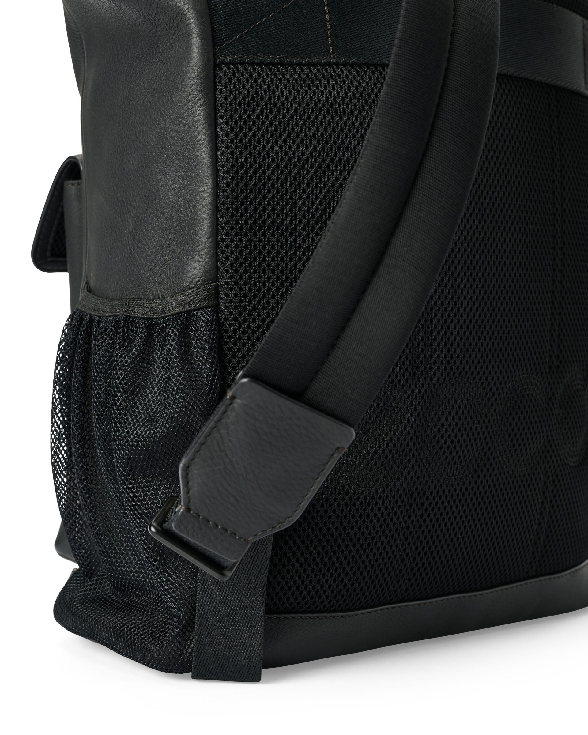 ECCO Square Pack Trapeze レザーバックパック - ブラック - Detail-2