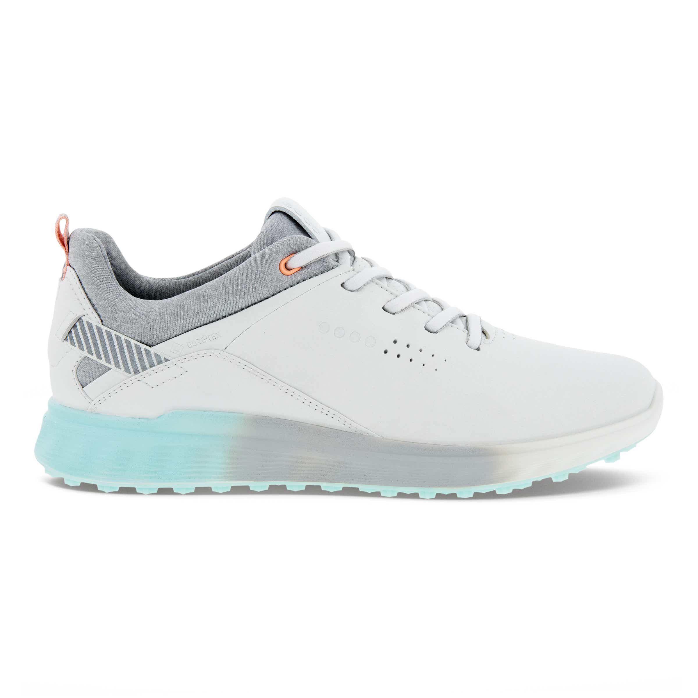Ladies ECCO® Golf S-Three Leather Gore-Tex Shoe - White - Outside