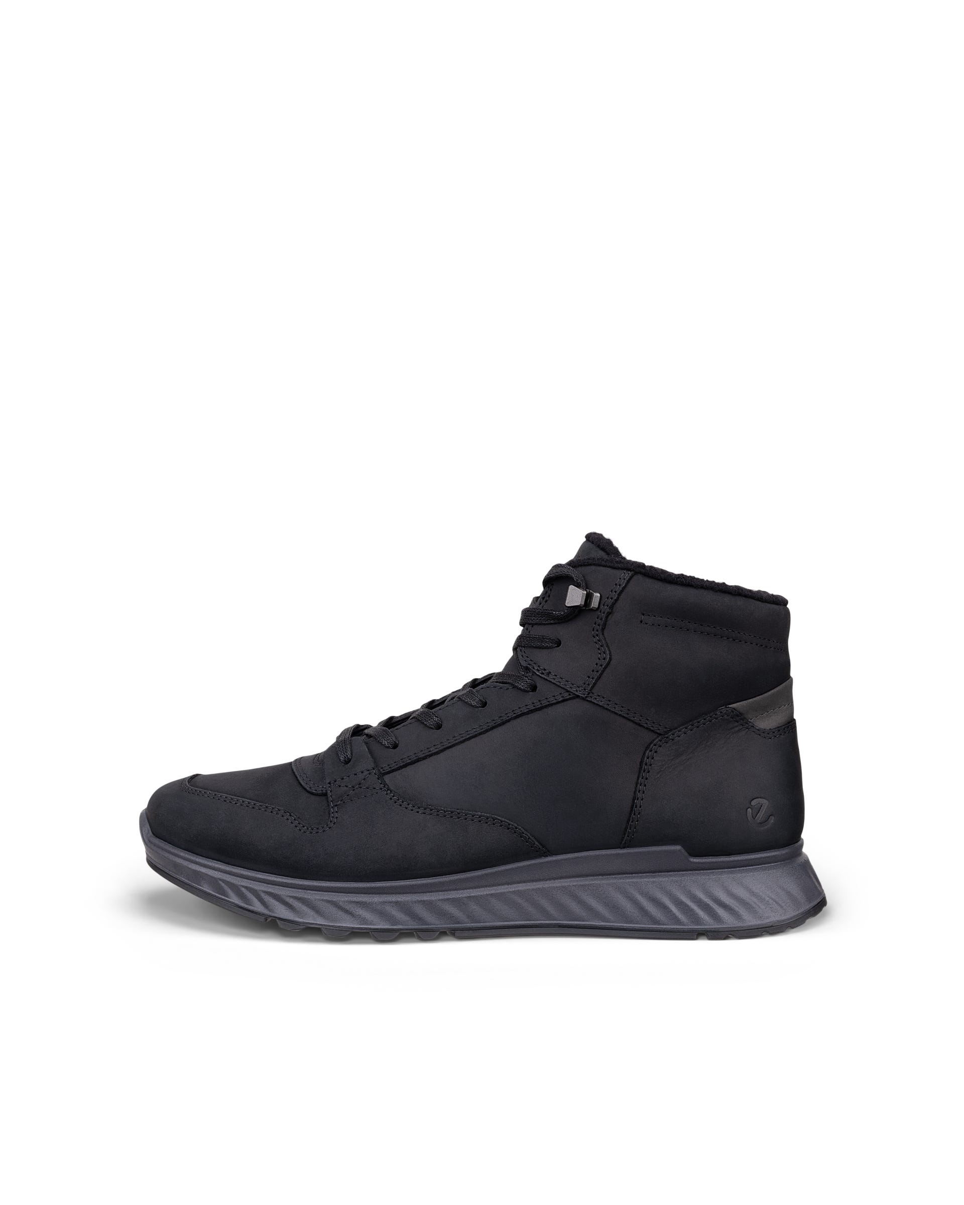 Men's ECCO® EXOSTRIDE Nubuck Boot - Black - Outside
