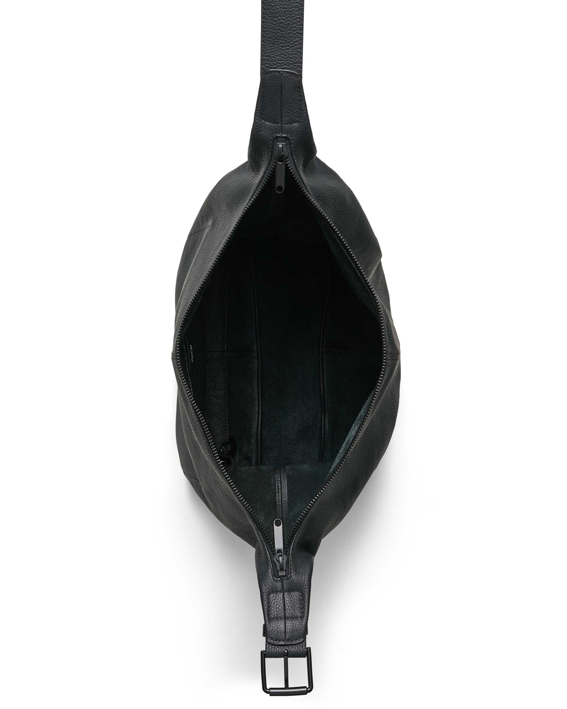 Kožená voľná kabelka ECCO® Hobo - Čierna - Birdeye