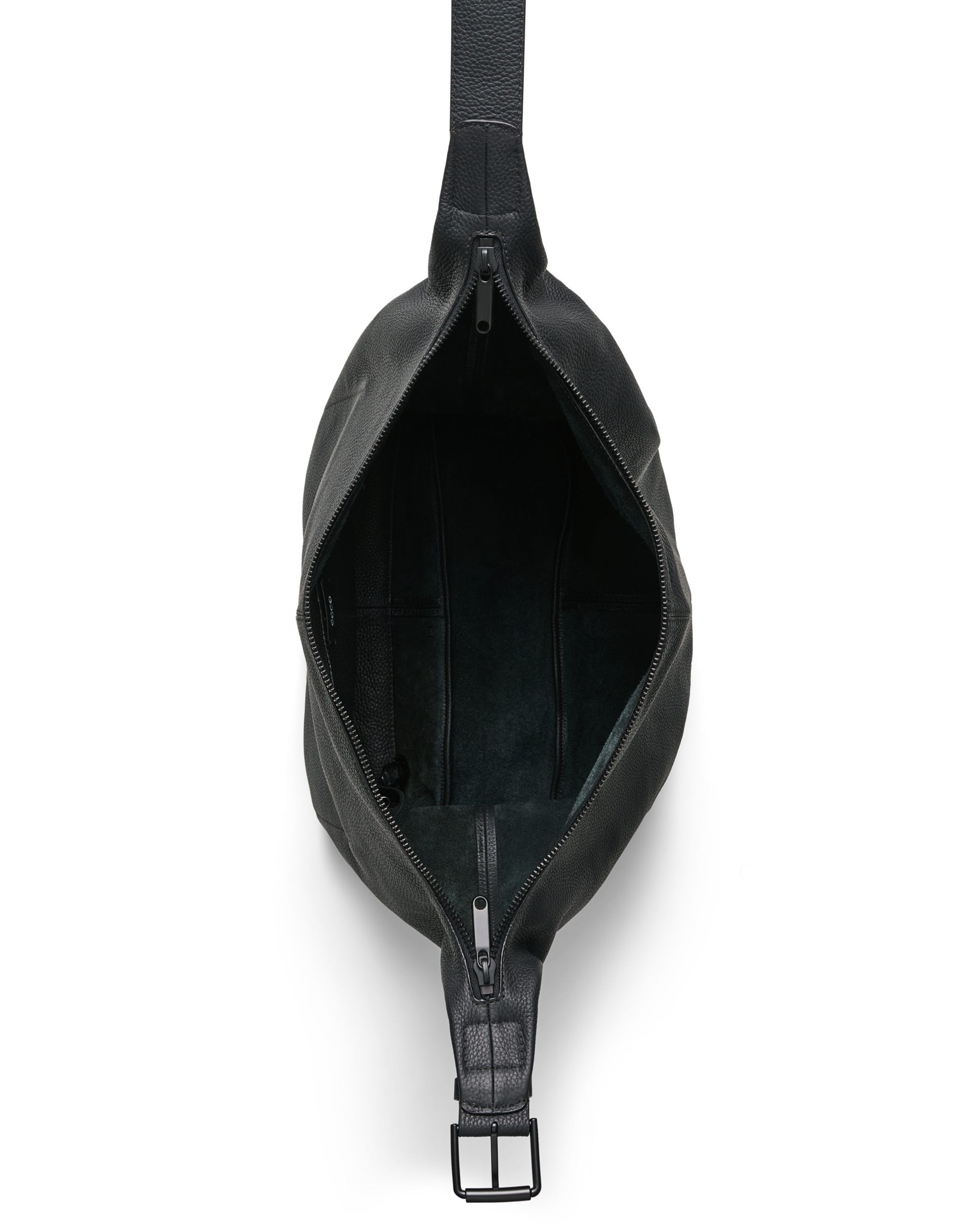 Kožená voľná kabelka ECCO® Hobo - Čierna - Birdeye