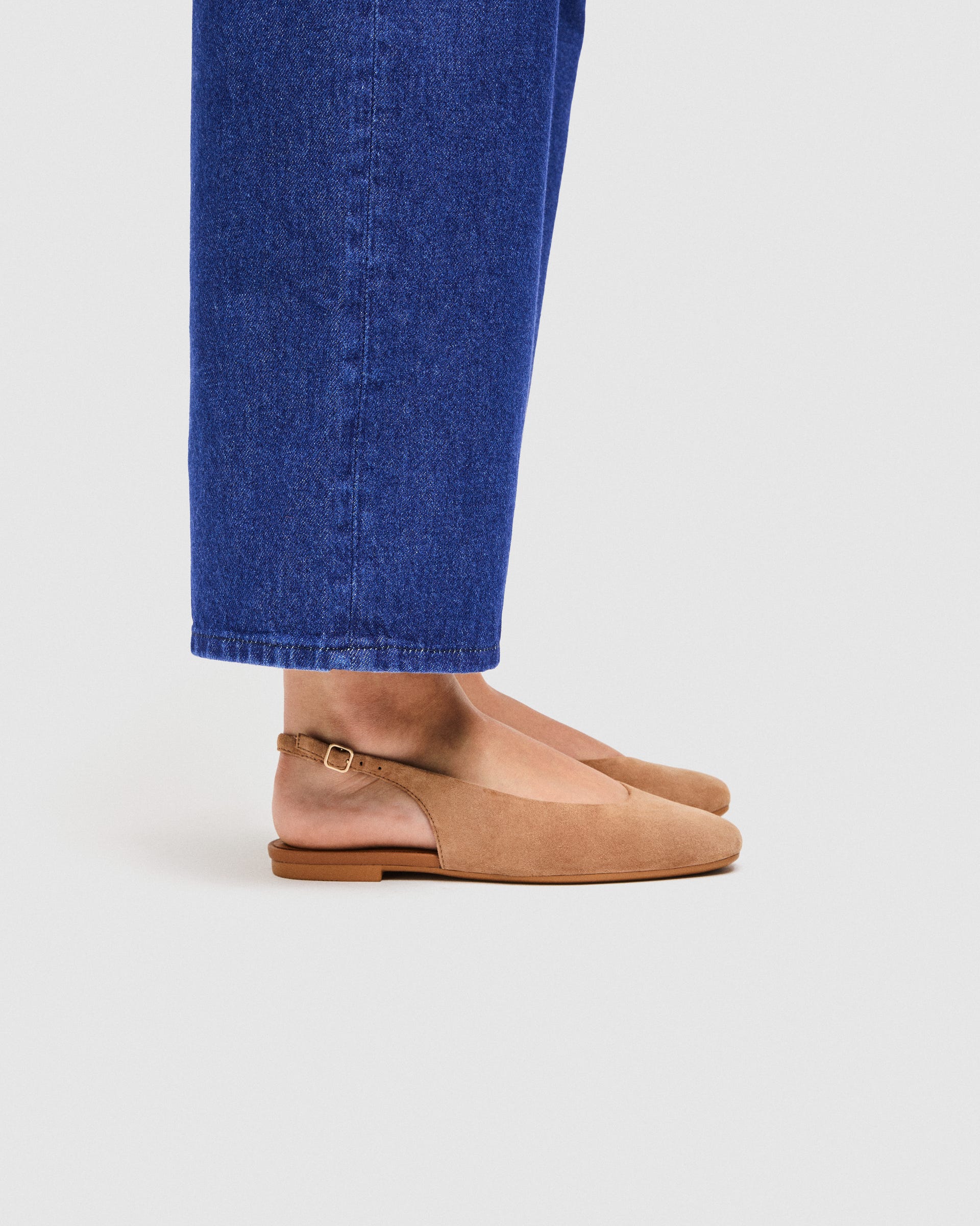 ECCO MARGOT SLING BACK FLAT - Brown - Outside