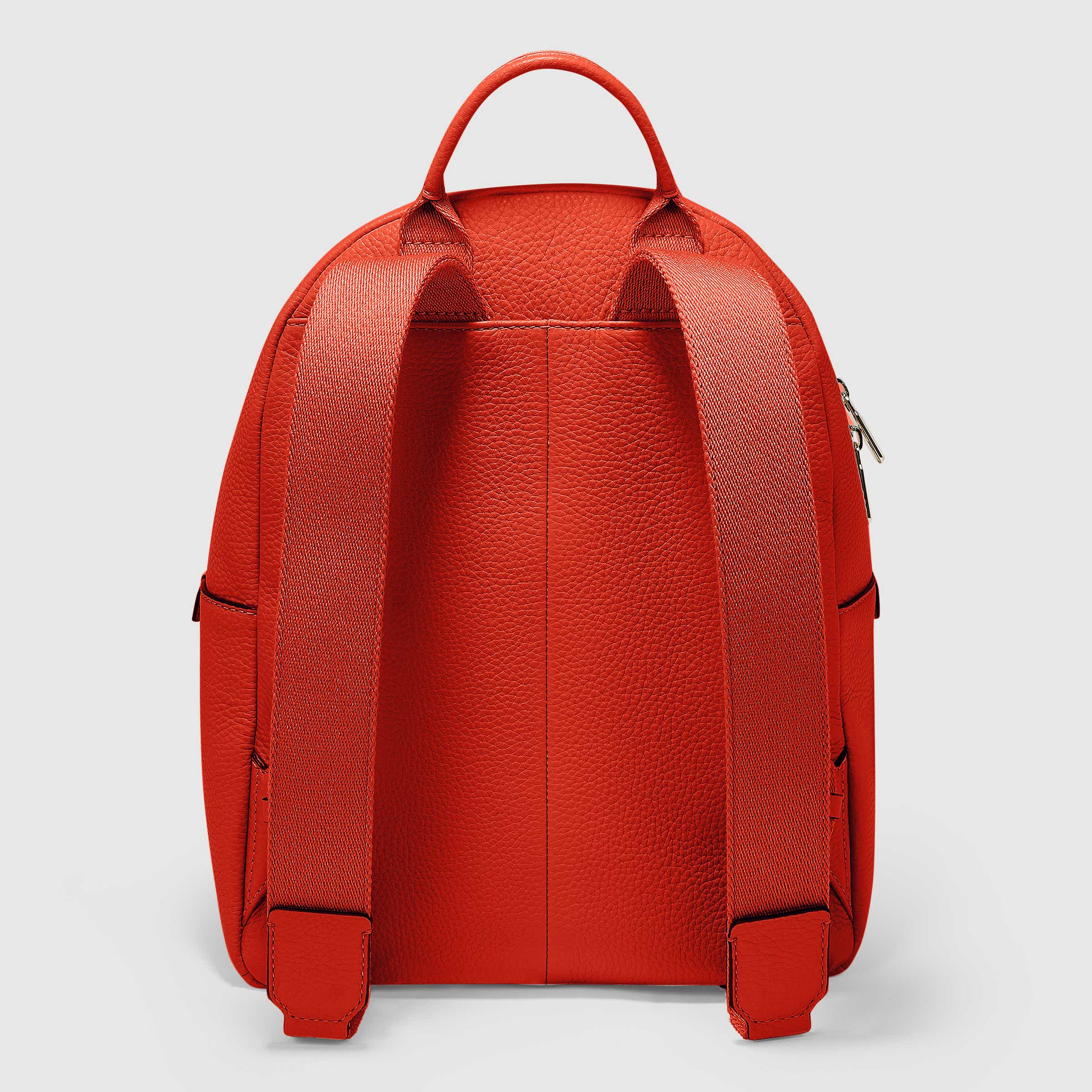 ECCO® Textureblock Leather Backpack - Red - Back