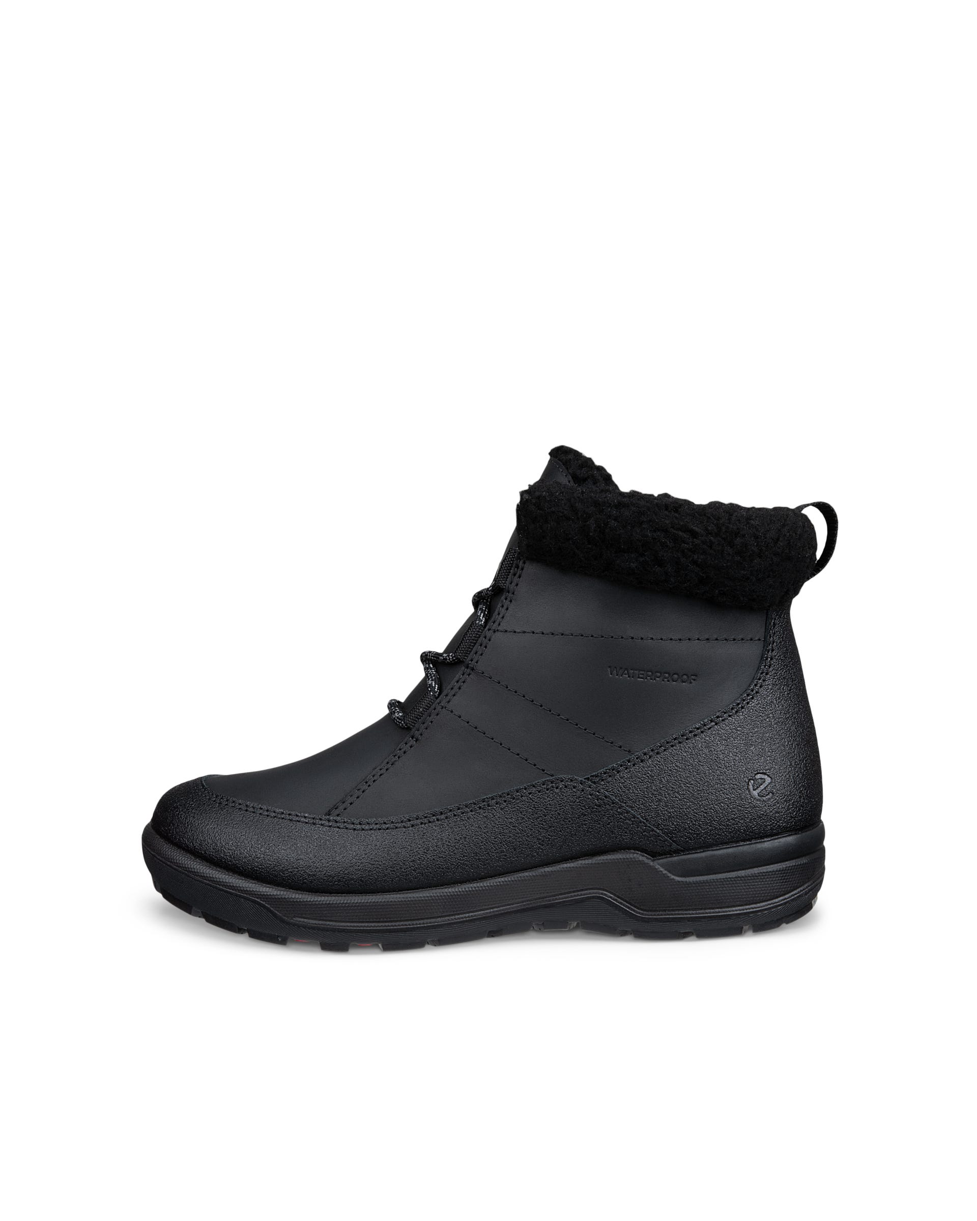 Women's ECCO® TRACE LITE Nubuck Waterproof Winter Boot - Black - Outside