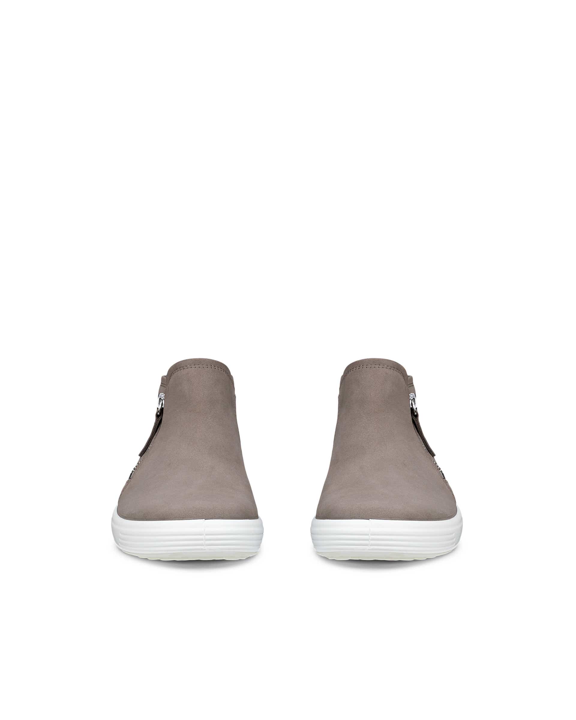 Women's ECCO® SOFT 7 Nubuck Zip Bootie - Gray - Front pair