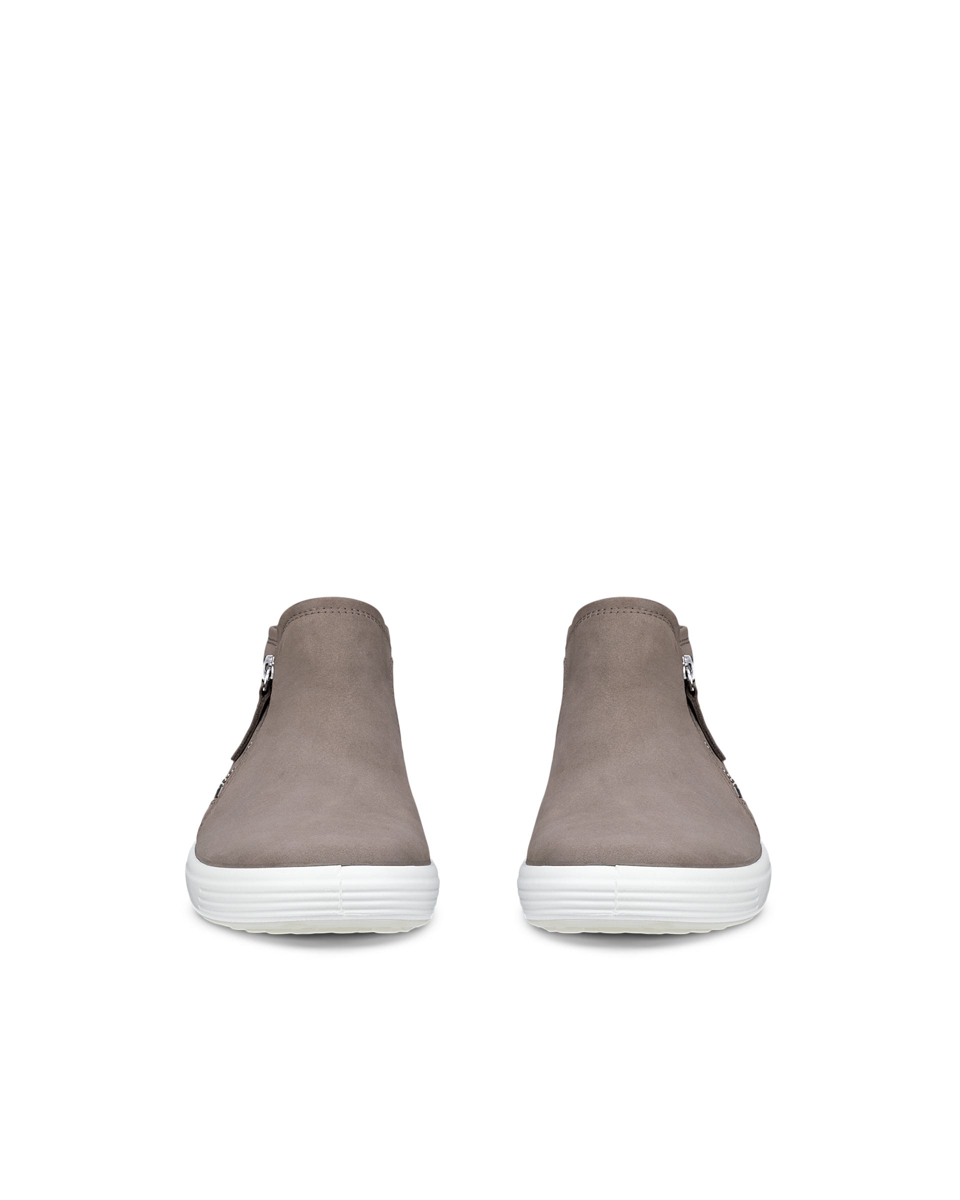 Women's ECCO® SOFT 7 Nubuck Zip Bootie - Gray - Outside