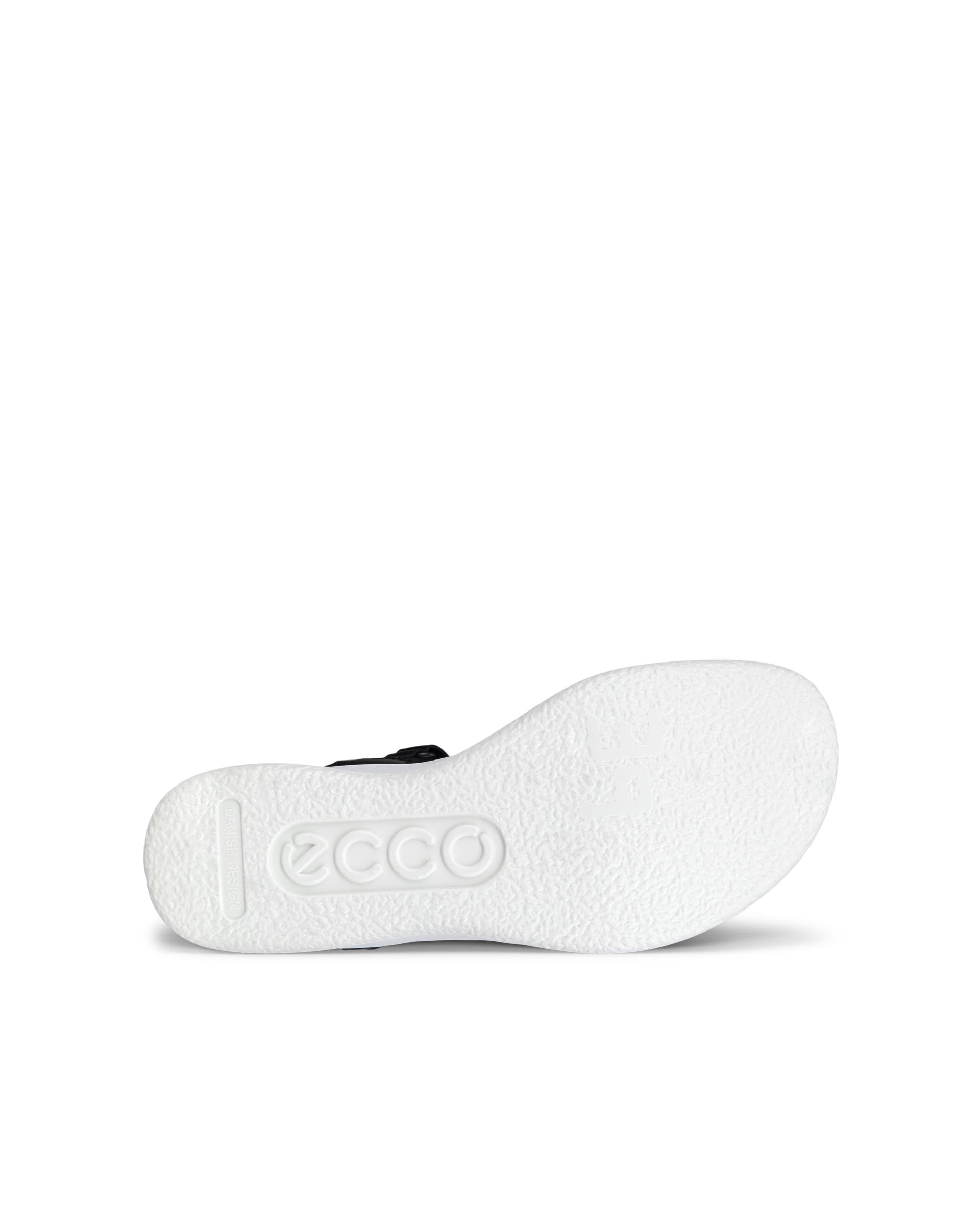 Women's ECCO® Flowt Wedge Leather Cork Heeled Sandal - Black - Sole