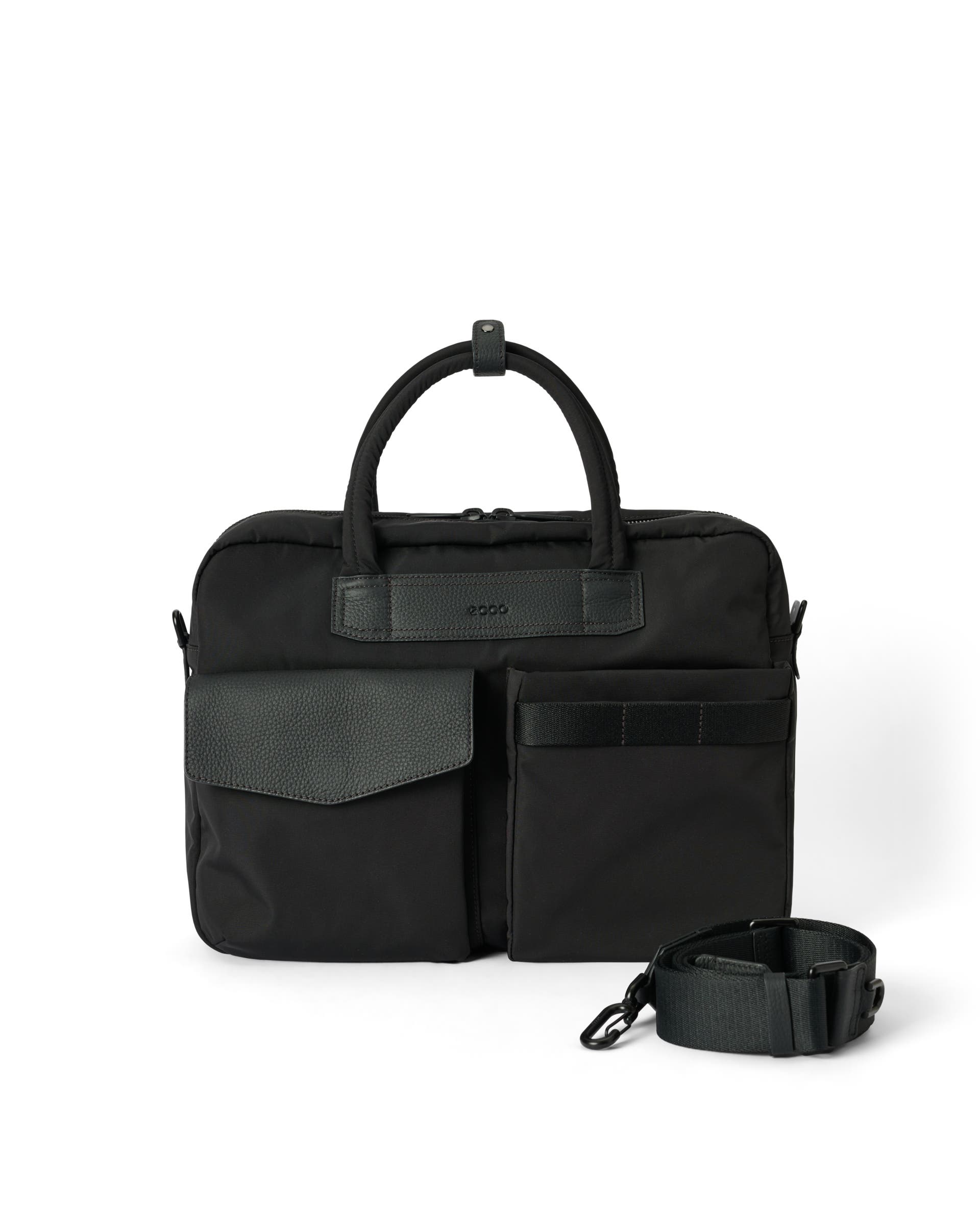 ECCO® Voyager leren laptoptas - Zwart - Main