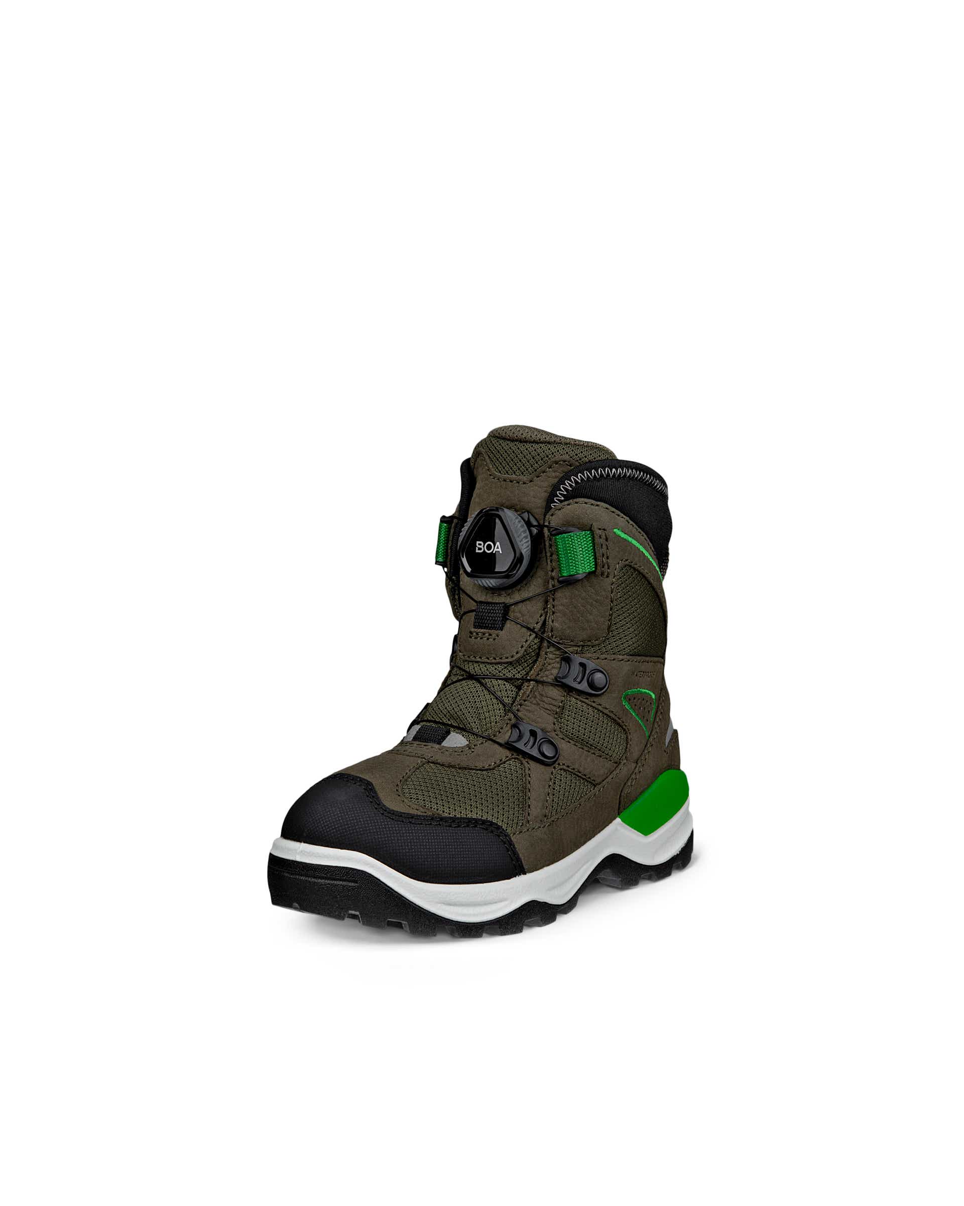 Dziecięce wodoodporne nubukowe buty zimowe ECCO® SNOW MOUNTAIN - Zielony - Main