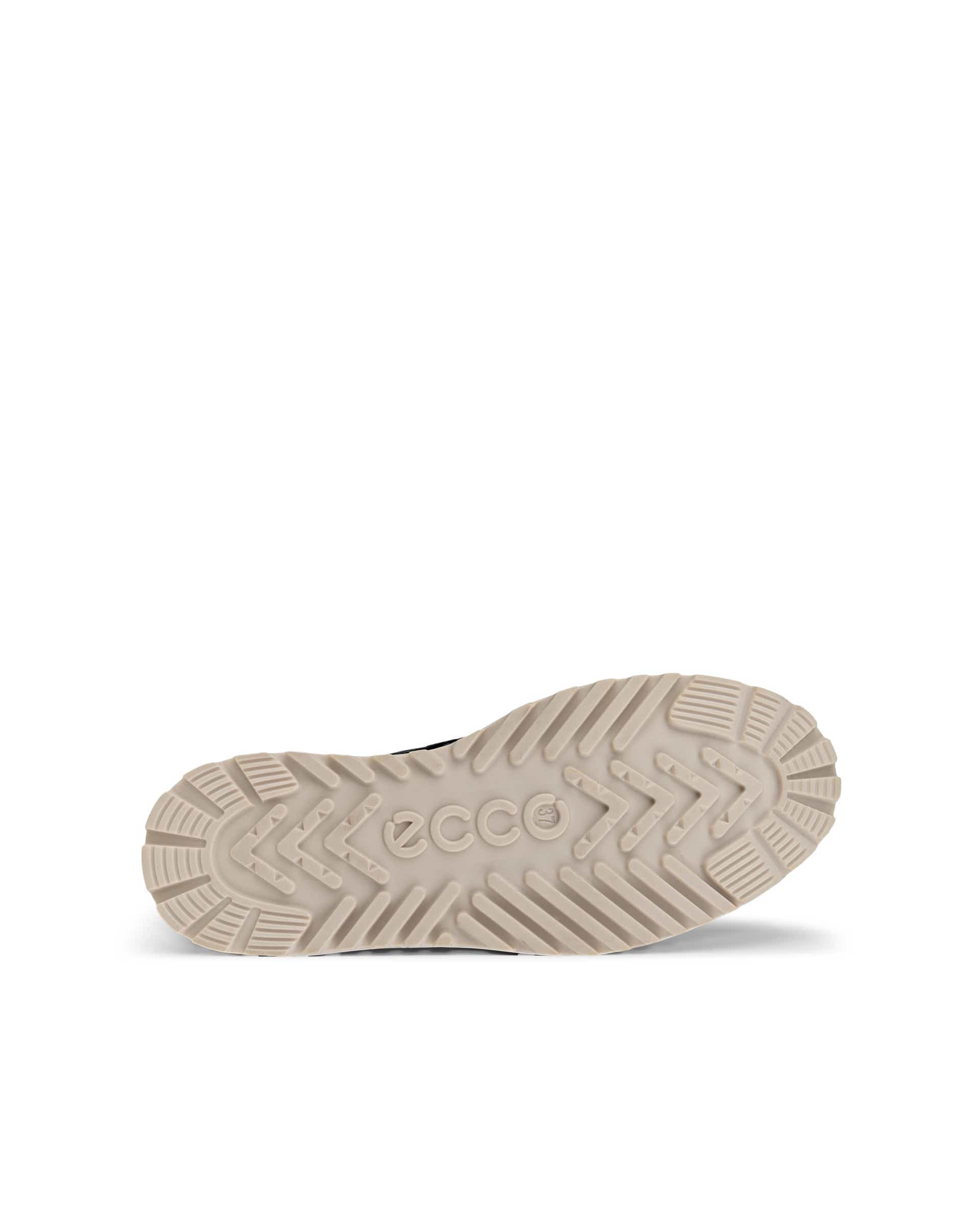 Women's ECCO® Staker Leather Moc-Toe Boot - Black - Sole