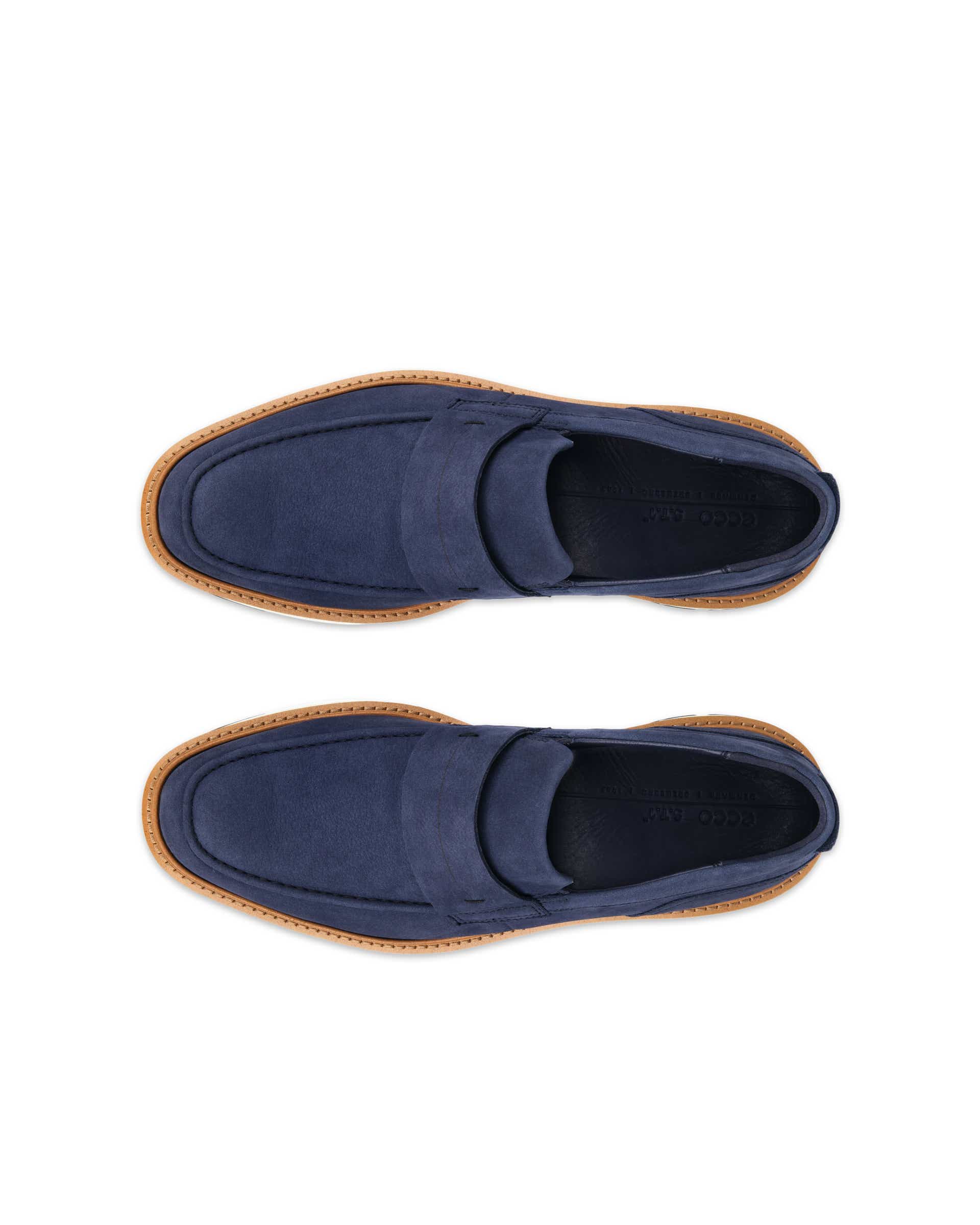 Men's ECCO® St.1 Hybrid Nubuck Loafer - Blue - Top left pair