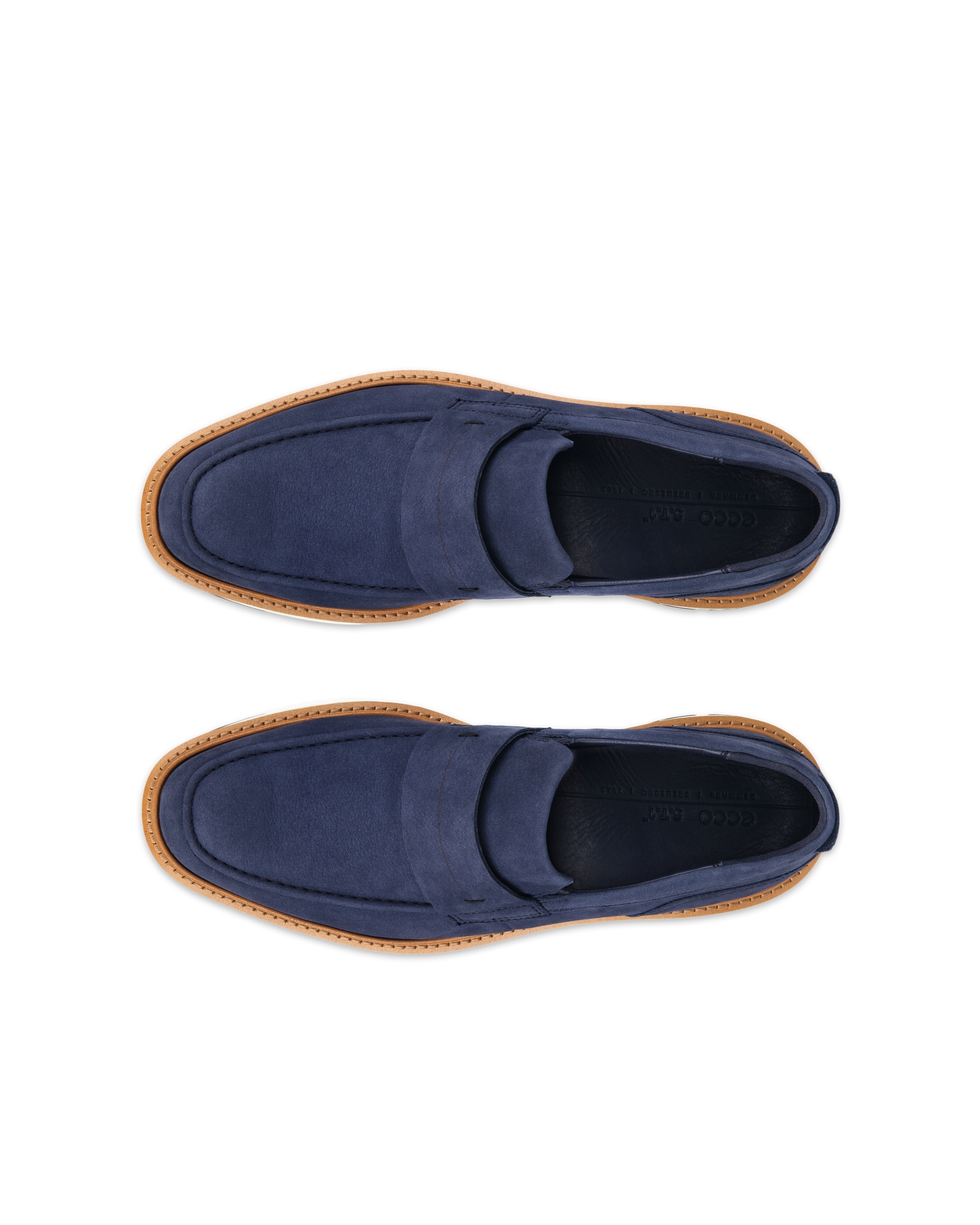 Men's ECCO® St.1 Hybrid Nubuck Loafer - Blue - Top left pair
