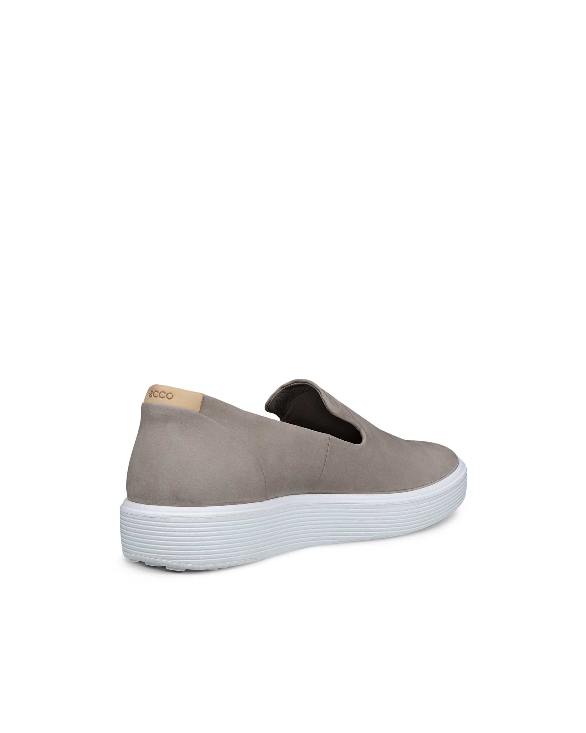 Women's ECCO® Soft 60 Nubuck Slip-On - Gray - Back
