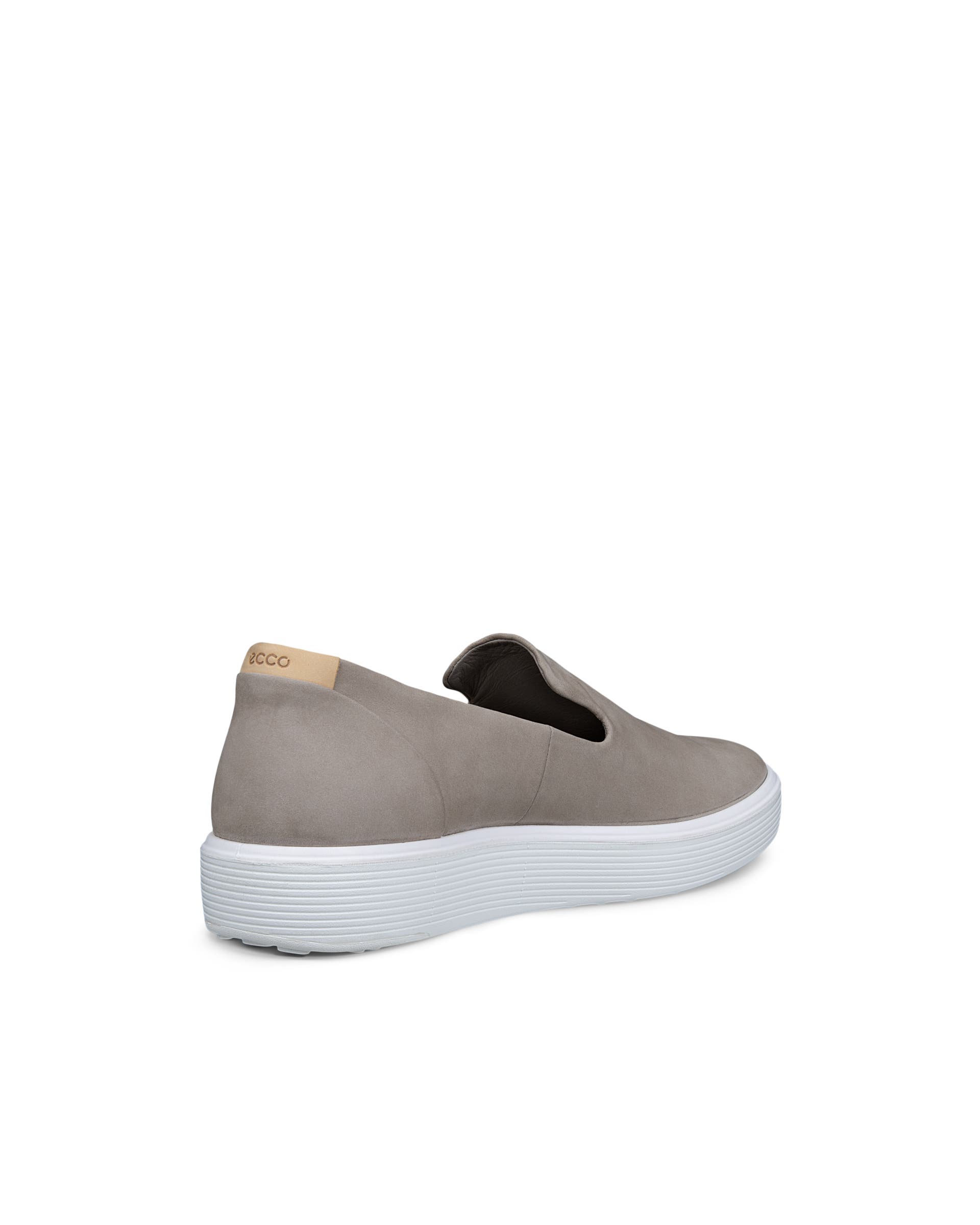 Women's ECCO® Soft 60 Nubuck Slip-On - Gray - Back
