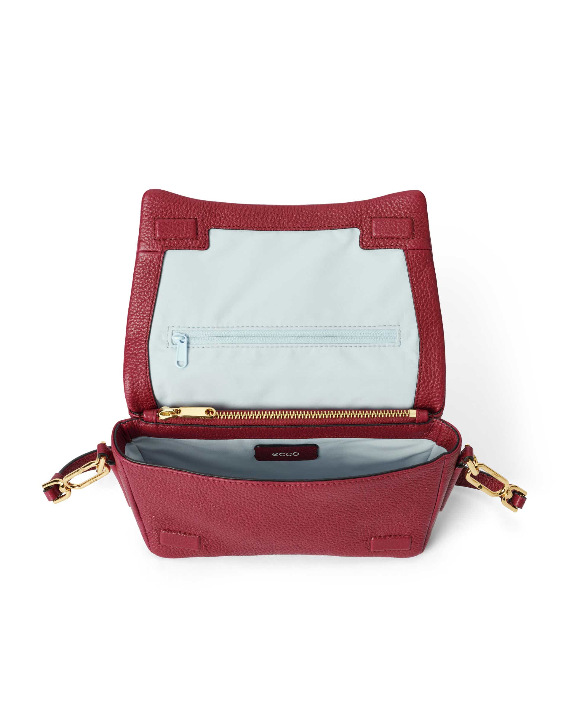 Kožená crossbody kabelka ECCO® Pinch Bag - Červená - Inside