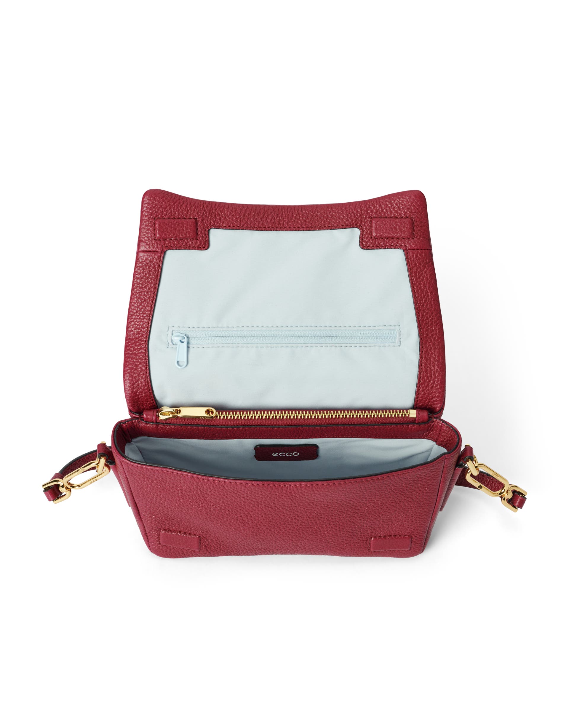 Kožená crossbody kabelka ECCO® Pinch Bag - Červená - Inside