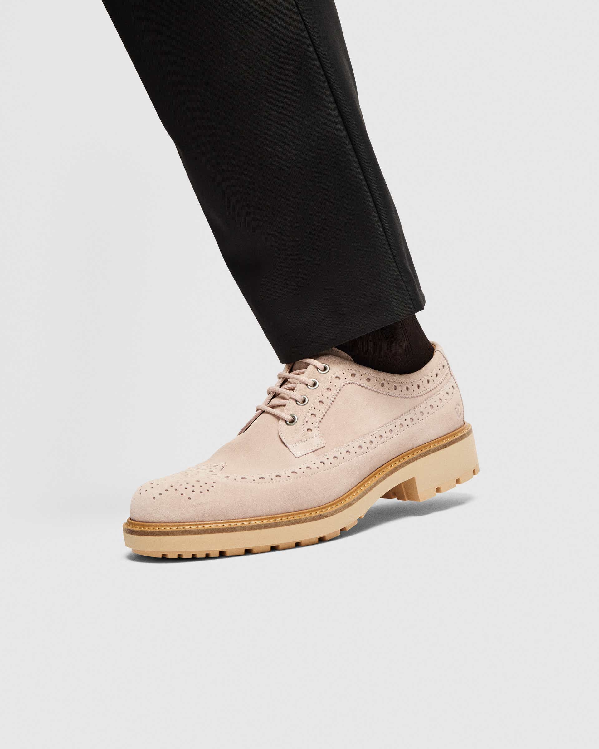 ECCO METROPOLE OSLO WINGTIP MEN'S BROGUE SHOE - Pink - Lifestyle image-1