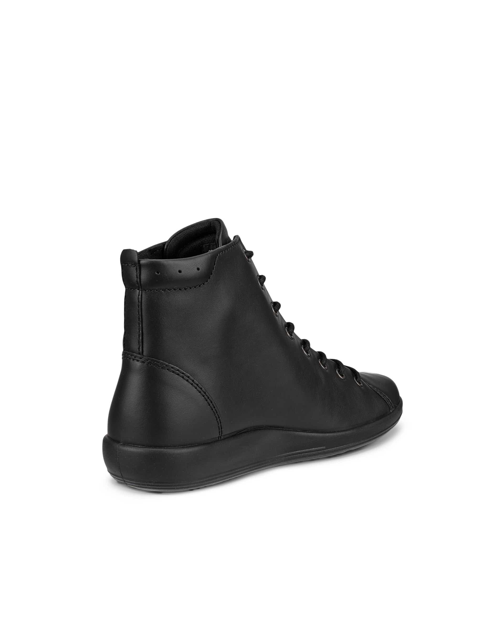 ECCO® Soft 2.0 Dames hoge leren wandelschoen - Zwart - Back