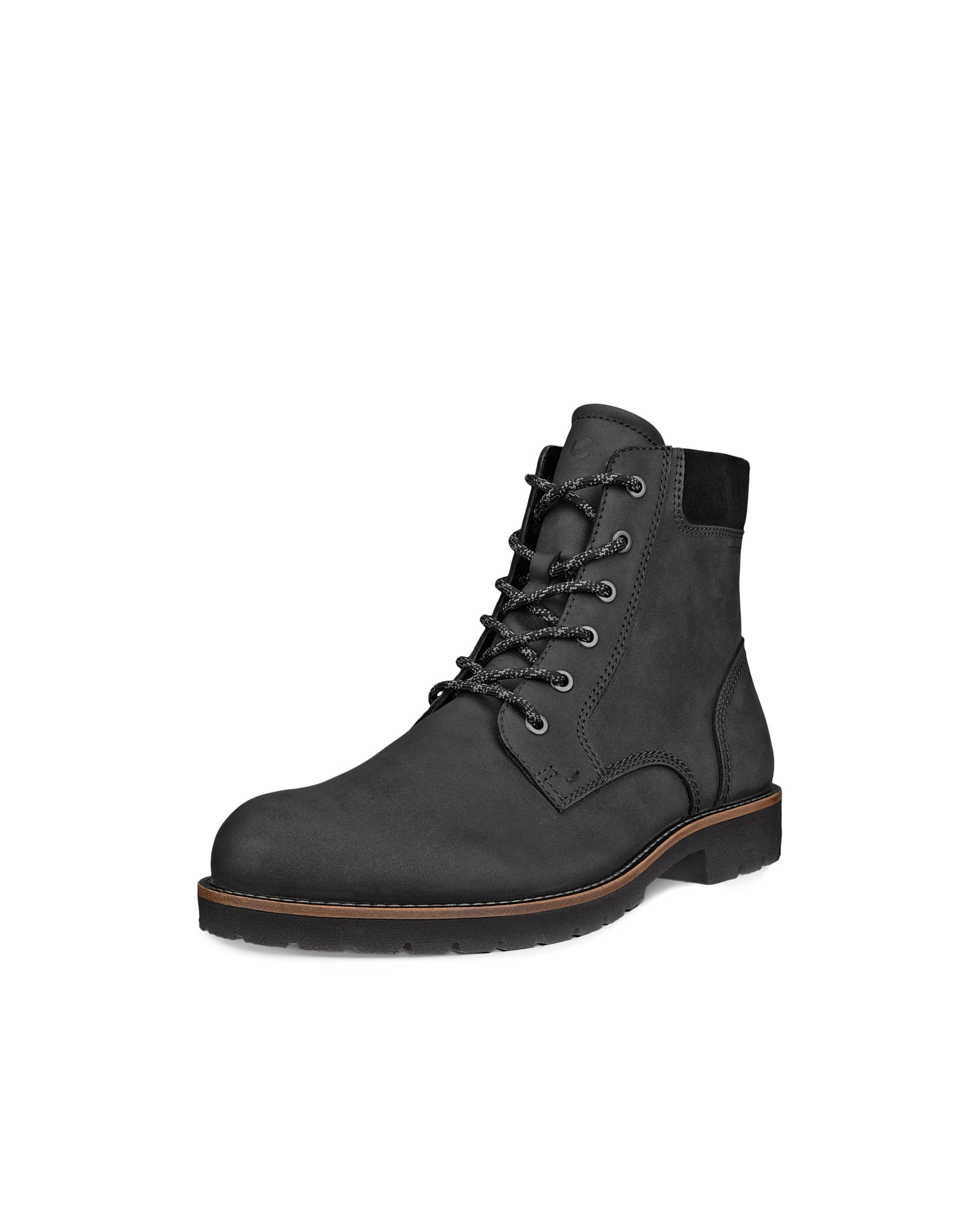 Men's ECCO® CHARLESTOWN Nubuck Waterproof Mid-Cut Boot - Black - Outside