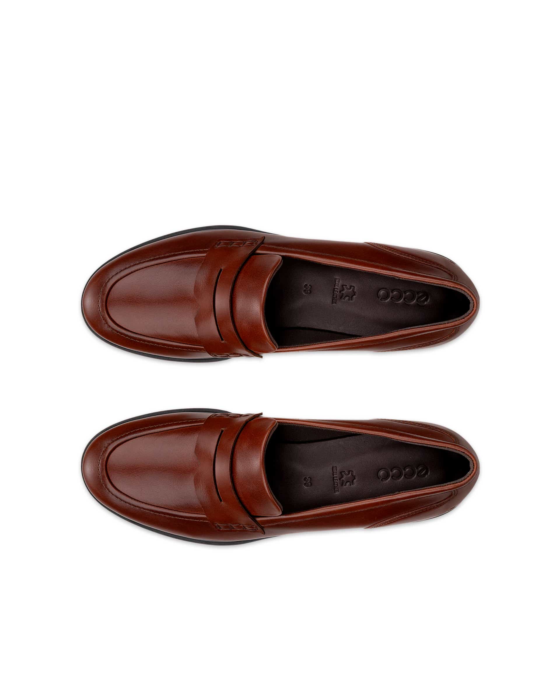 ECCO® DRESS CLASSIC 15 dames leren loafer - Bruin - Top left pair