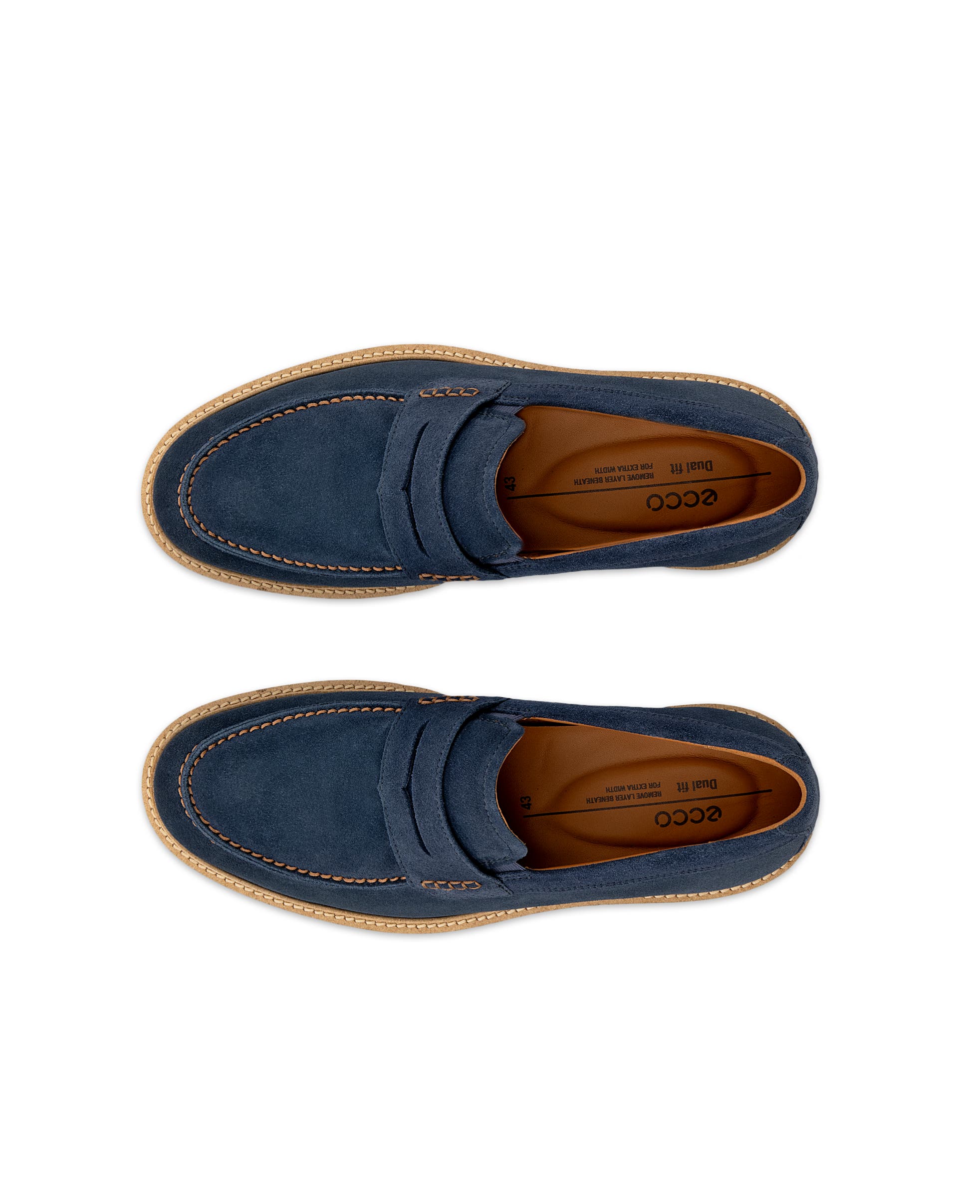 ECCO® METROPOLE LONDON férfi velúr papucscipő - Kék - Top left pair