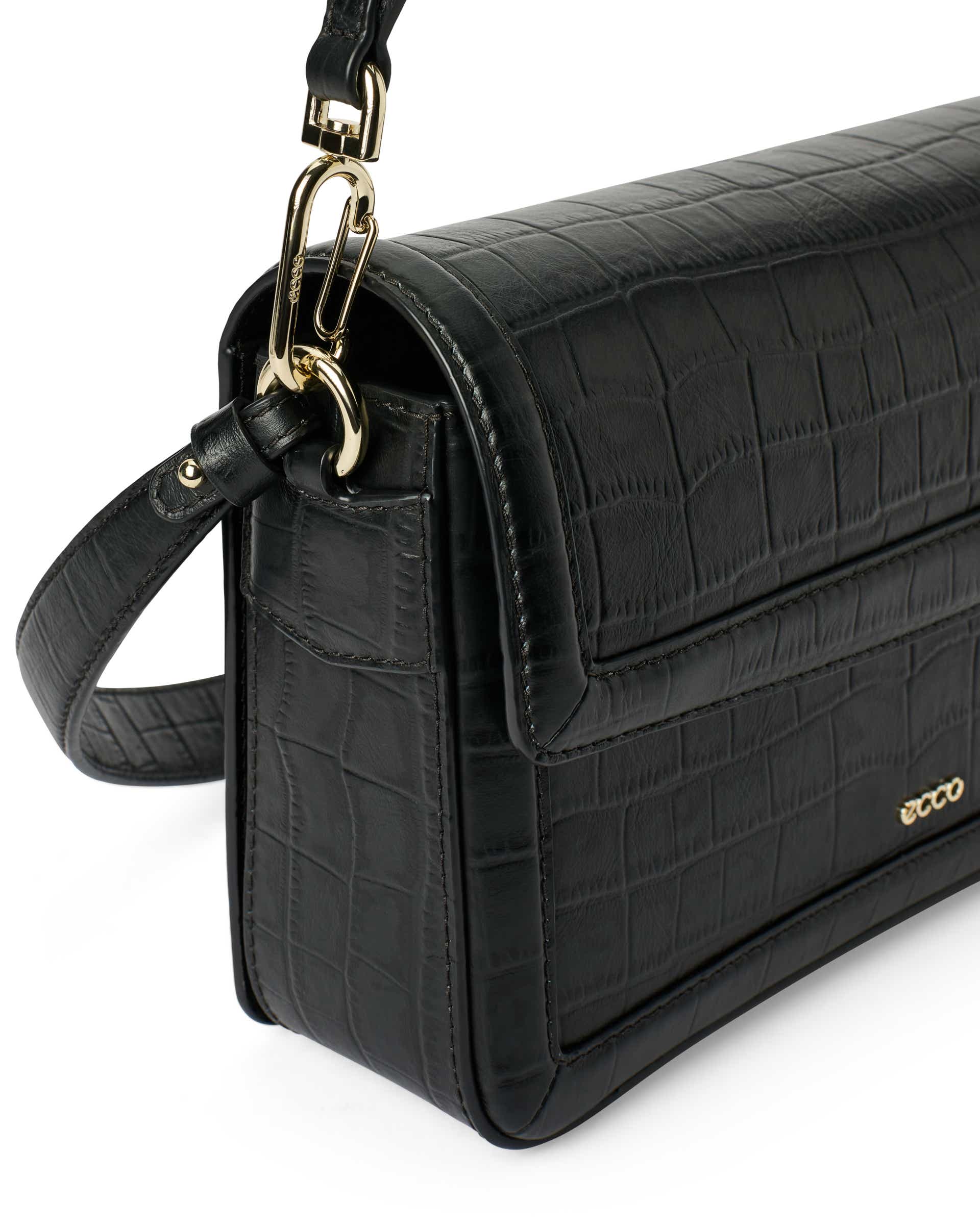 ECCO® PINCH BAG crossbody lædertaske med opadbuet bund til damer - Sort - Detail-1