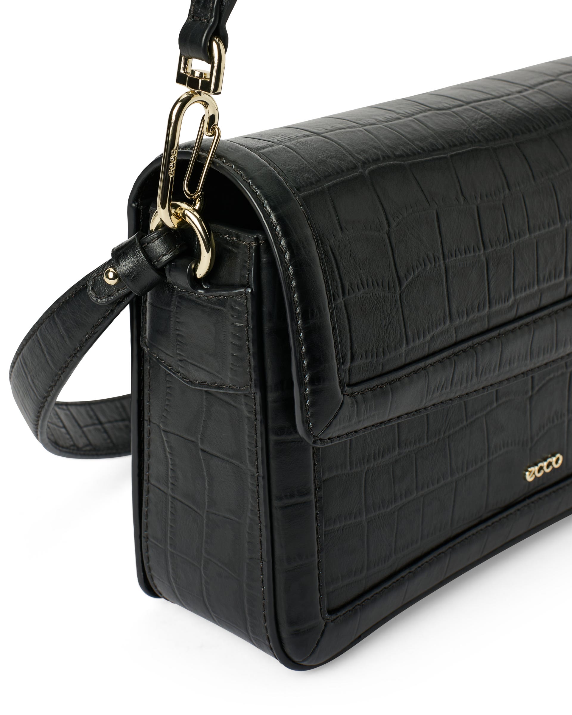 ECCO® PINCH BAG crossbody lædertaske med opadbuet bund til damer - Sort - Detail-1