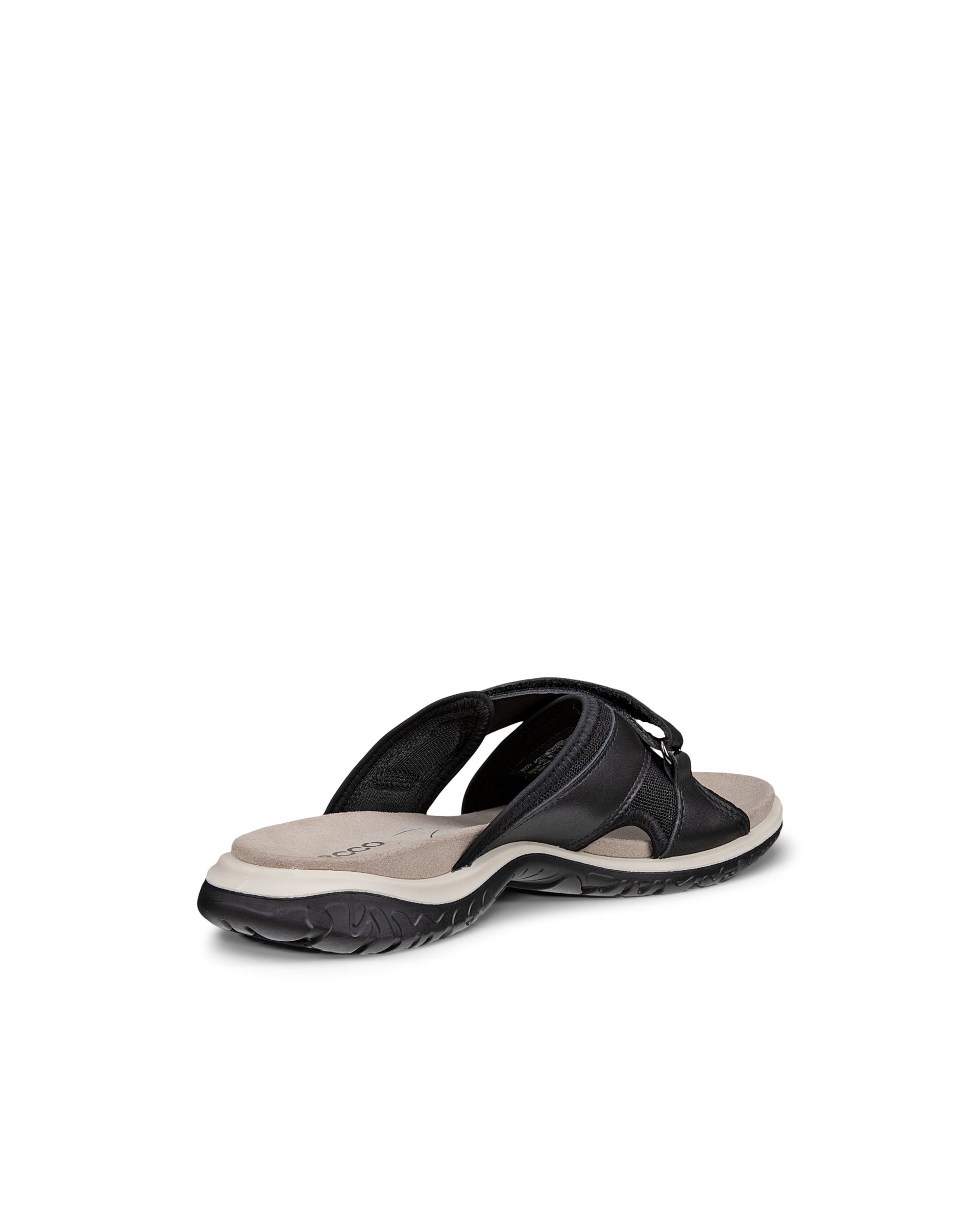 Women's ECCO® Offroad Roam Leather Slide Sandal - Black - Back