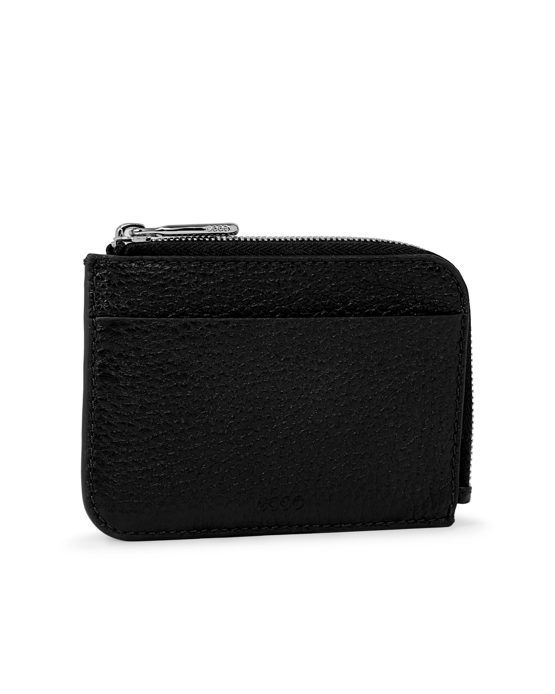 ECCO® Wallet Zipped Small Leather Wallet - Black - Main